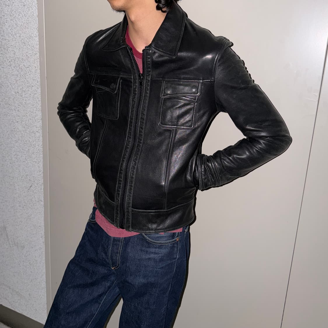 레더 집업 자켓 상품이미지2