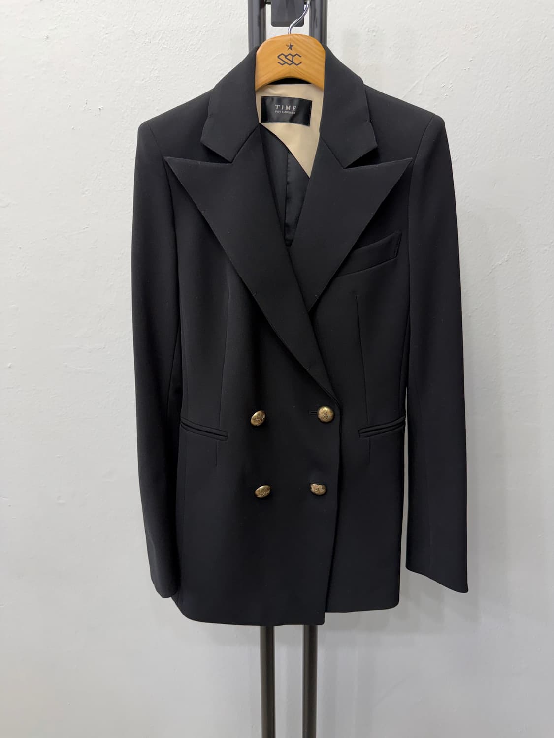 정품) 타임 한서 블랙 금장 더블버튼 자켓 76 상품이미지1