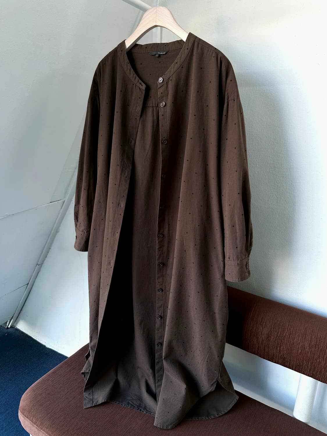 Polka dots pattern cotton linen onepiece 상품이미지1