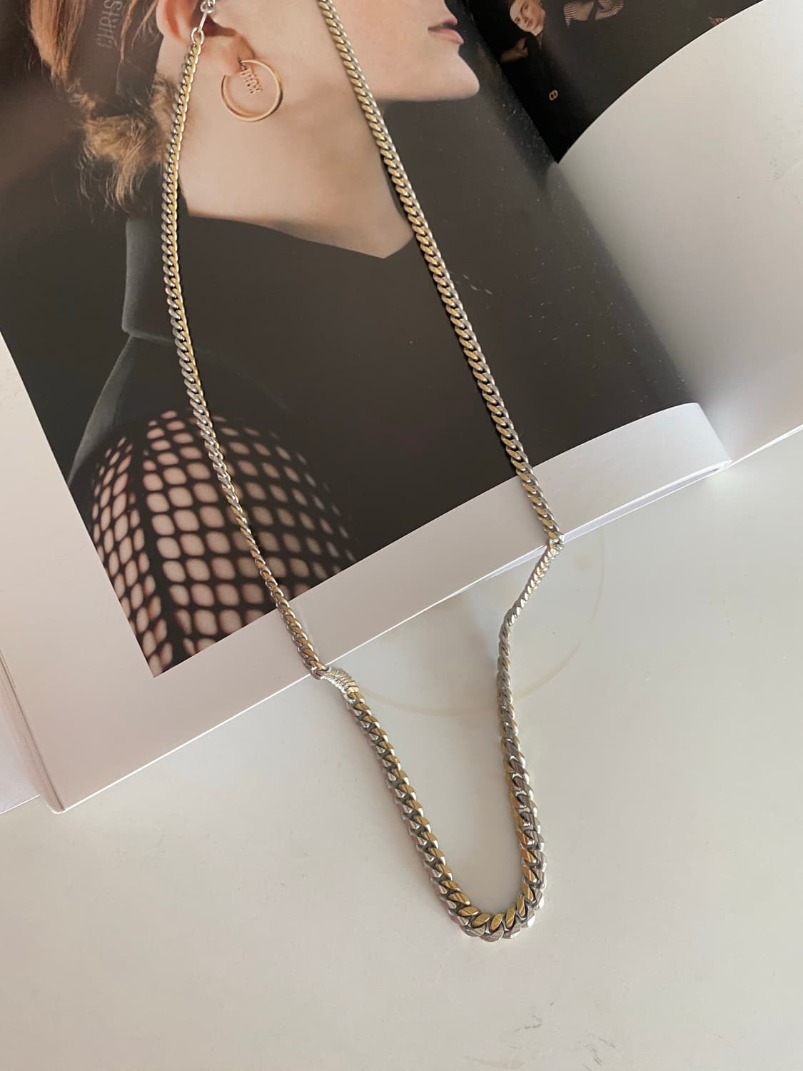  COSMO GOLD 투톤 빈티지 체인 네크리스 상품이미지2