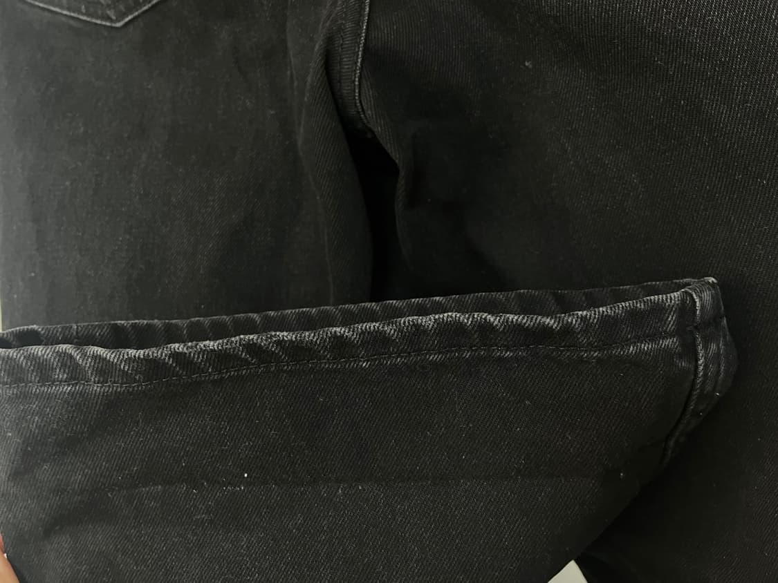 032c /30 /뉴 클래식 와이드 레그 진 워시드 블랙 상품이미지8