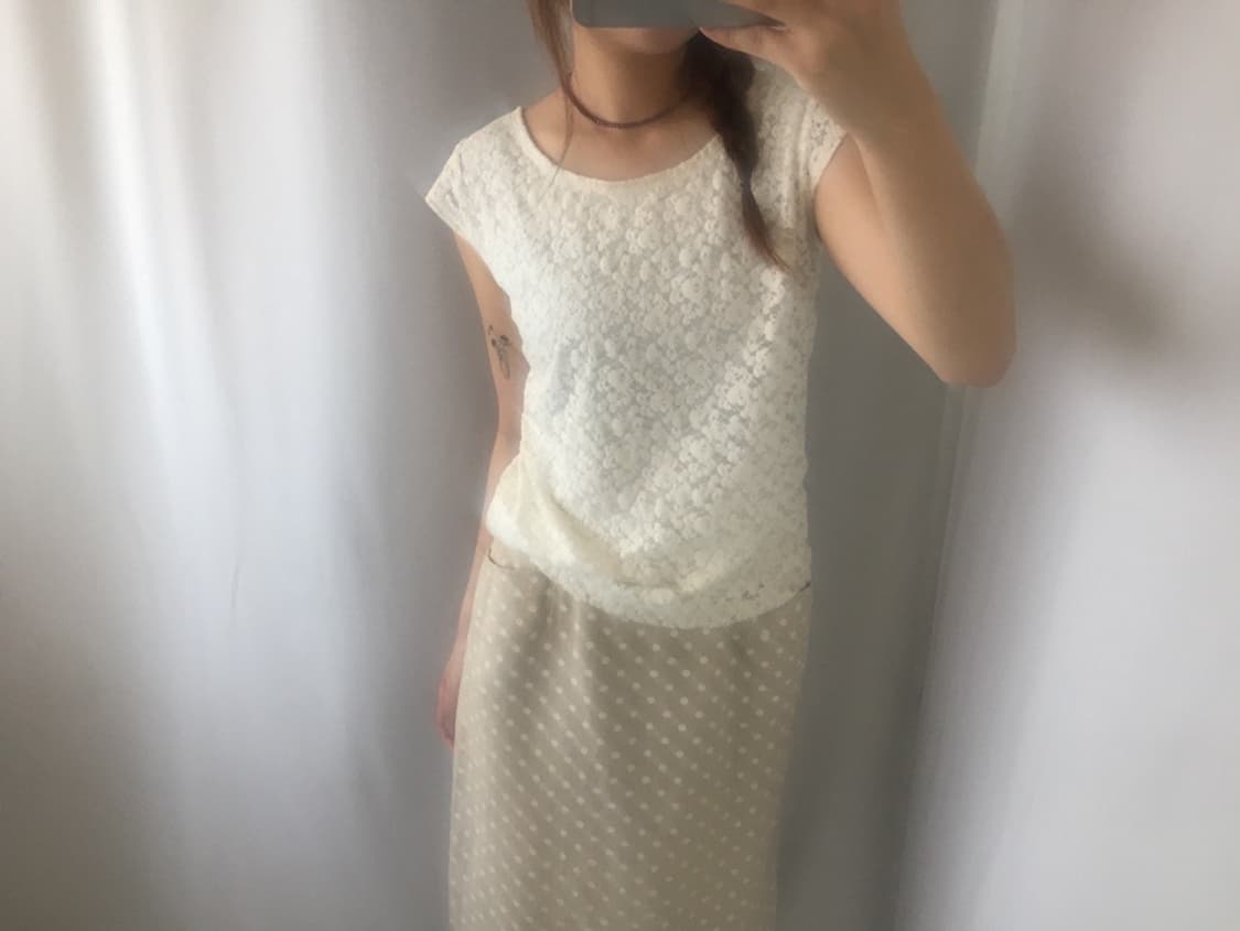 637. white lace short-sleeve T-shirt  상품이미지7