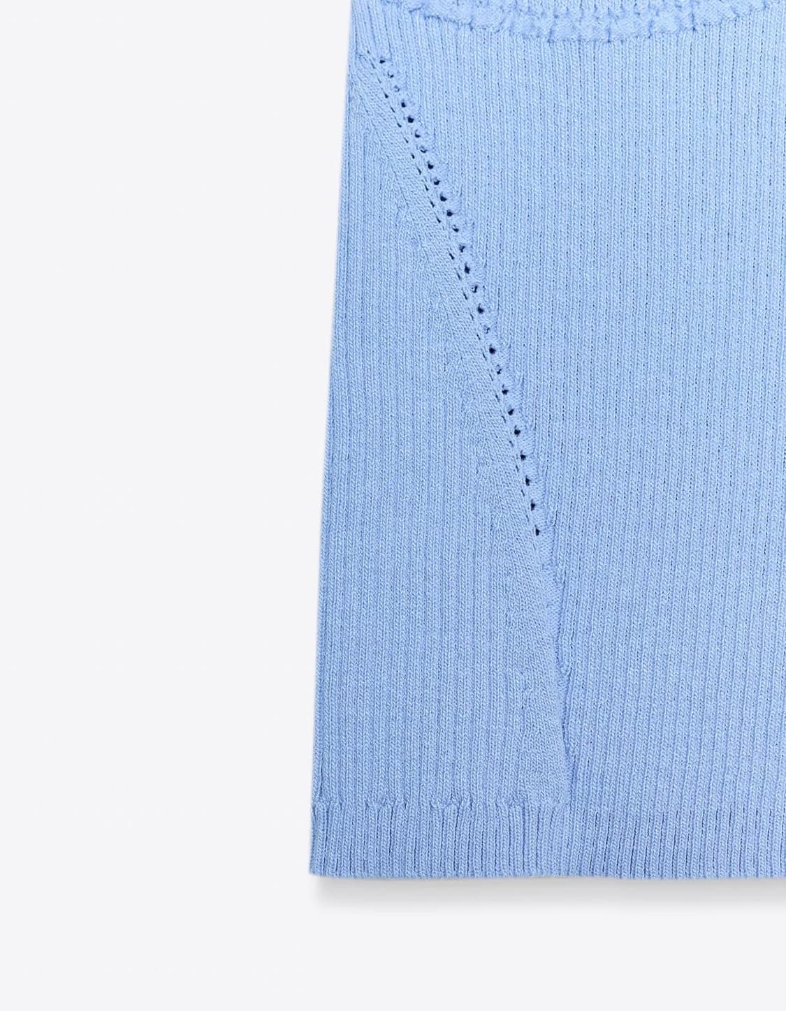 ZARA 자라 슬림 핏 니트 탑, 자라 니트 슬리브리스, 자라 니트 탑 상품이미지5