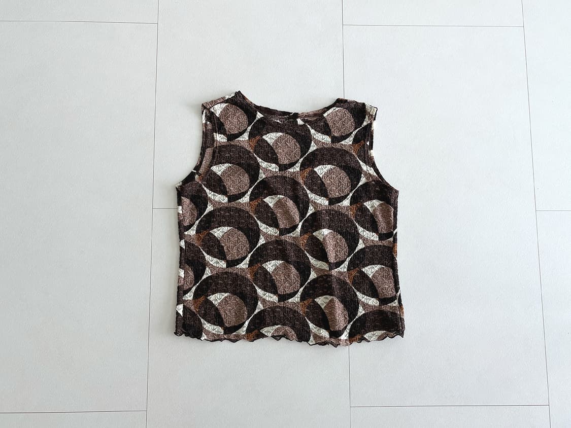 circle print mesh top 상품이미지2