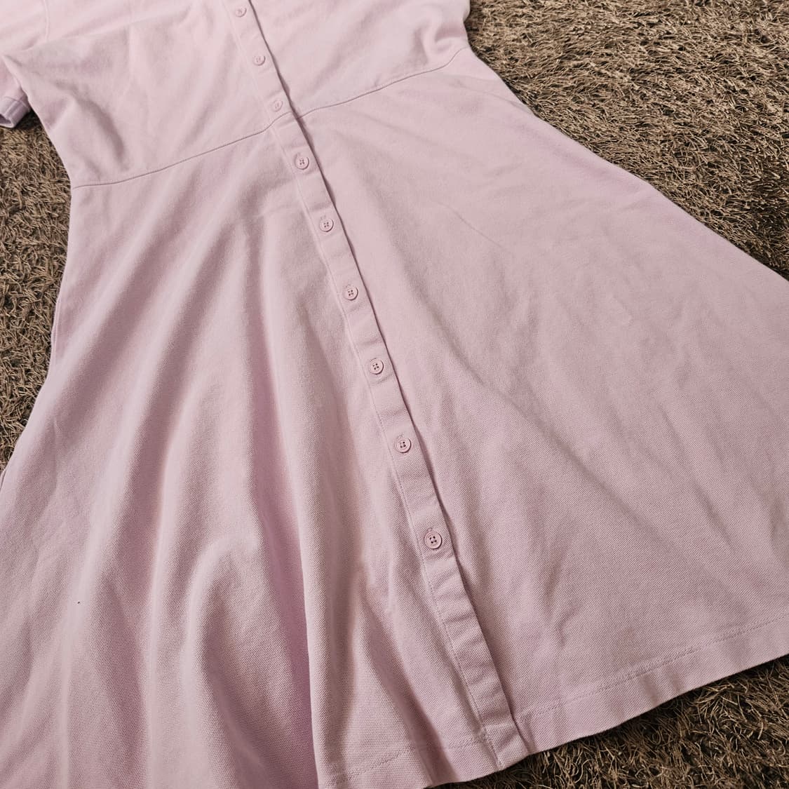 빈폴레이디스 22ss PK 퍼플 반팔 카라넥 원피스 M size 상품이미지6