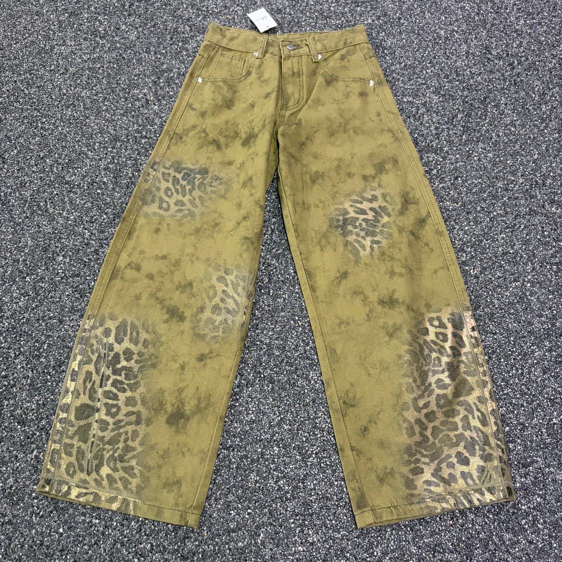 빈티지 레오파드 패턴 다이 데님 팬츠 B4095 상품이미지3