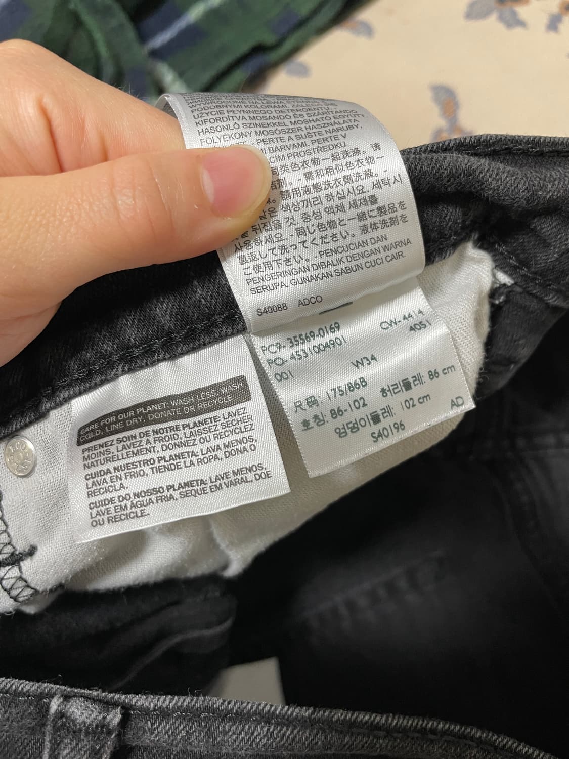 리바이스 569 남성 스판 흑청 데님 버뮤다 하프팬츠 반바지 상품이미지9