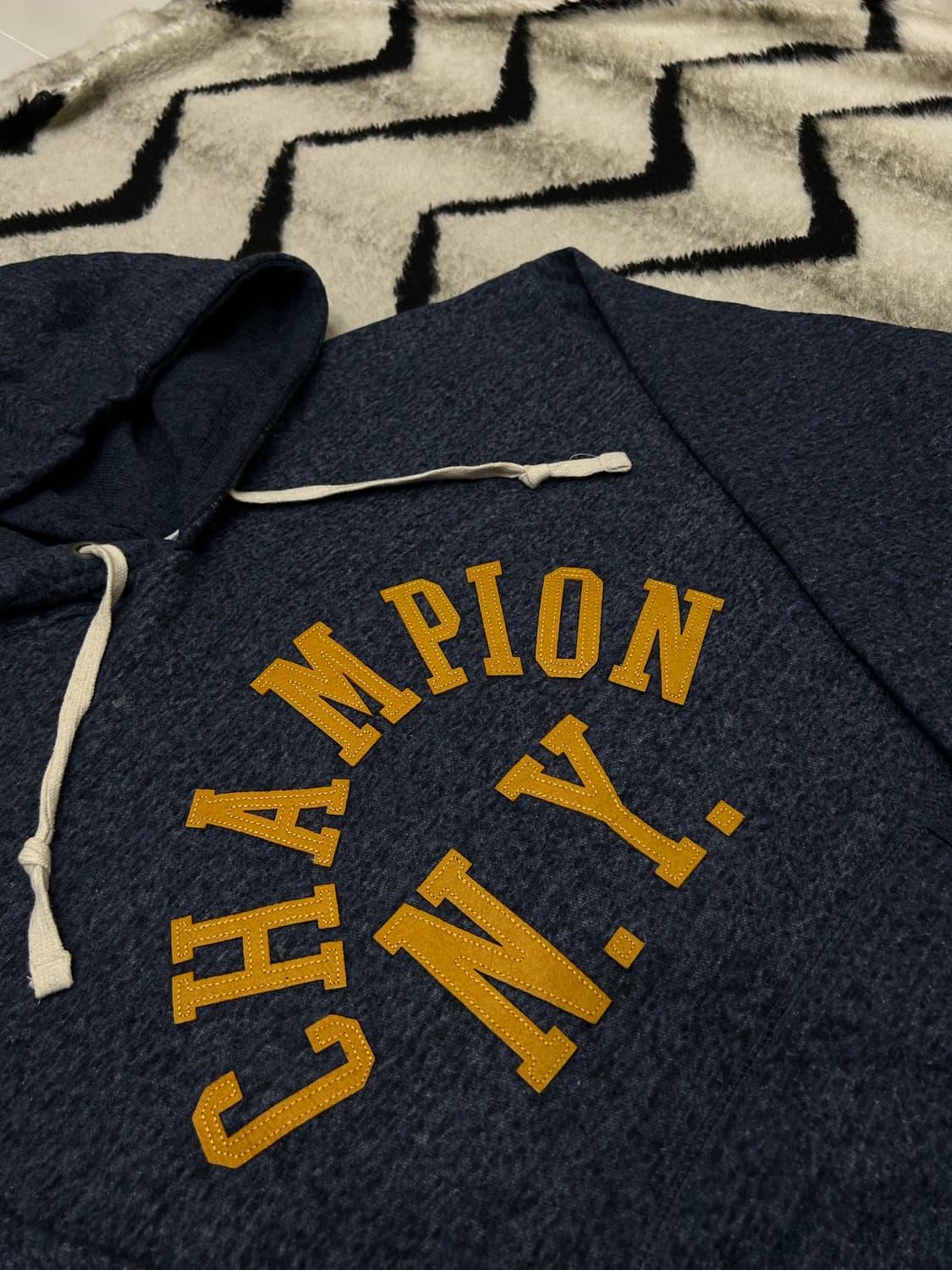 [XL]챔피온 어센틱 스펠아웃 후드/네이비블루/기모 상품이미지1