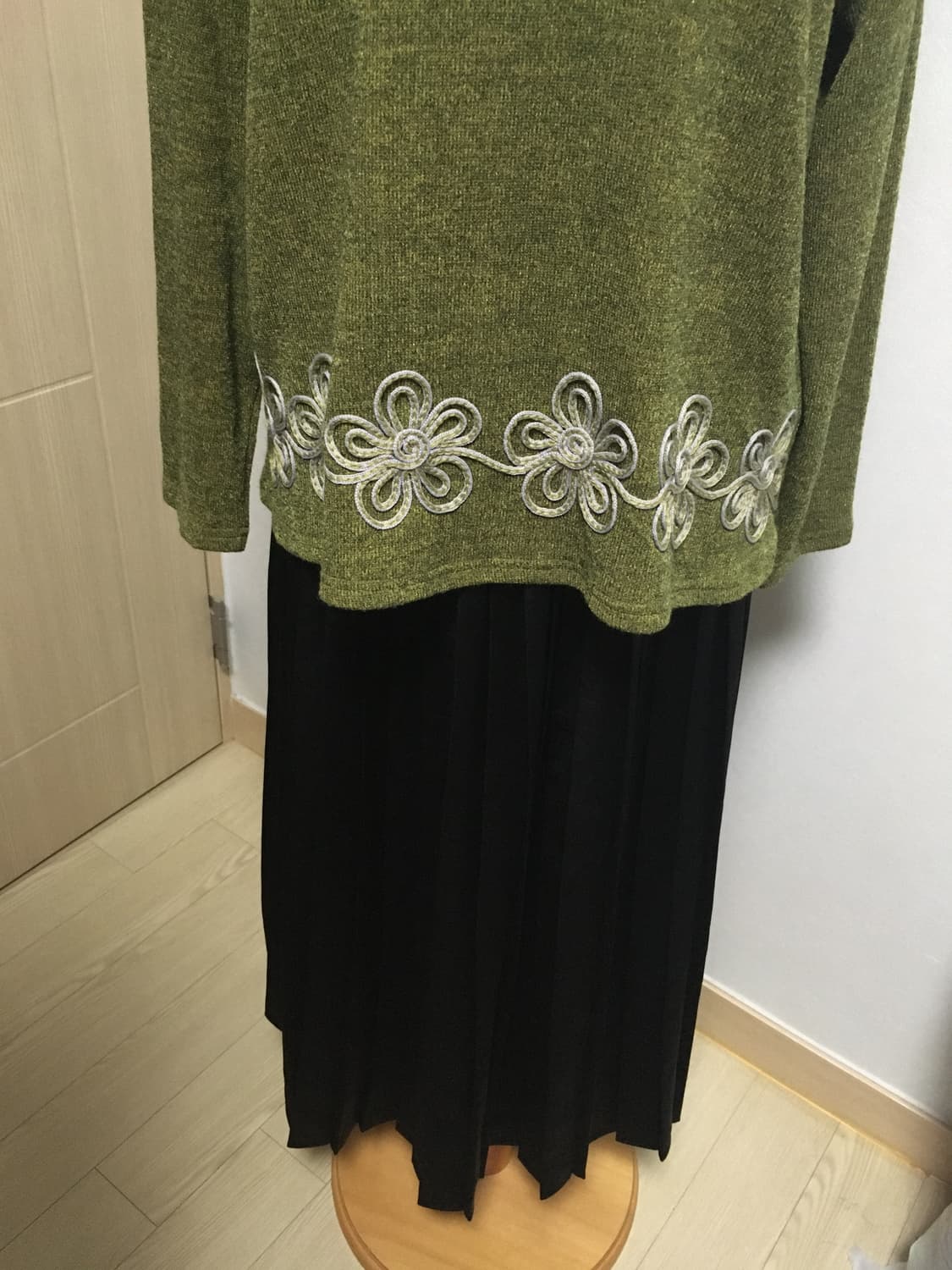 S 일본빈티지 유니클로 cos 플리츠 양면 스커트 블랙 상품이미지3