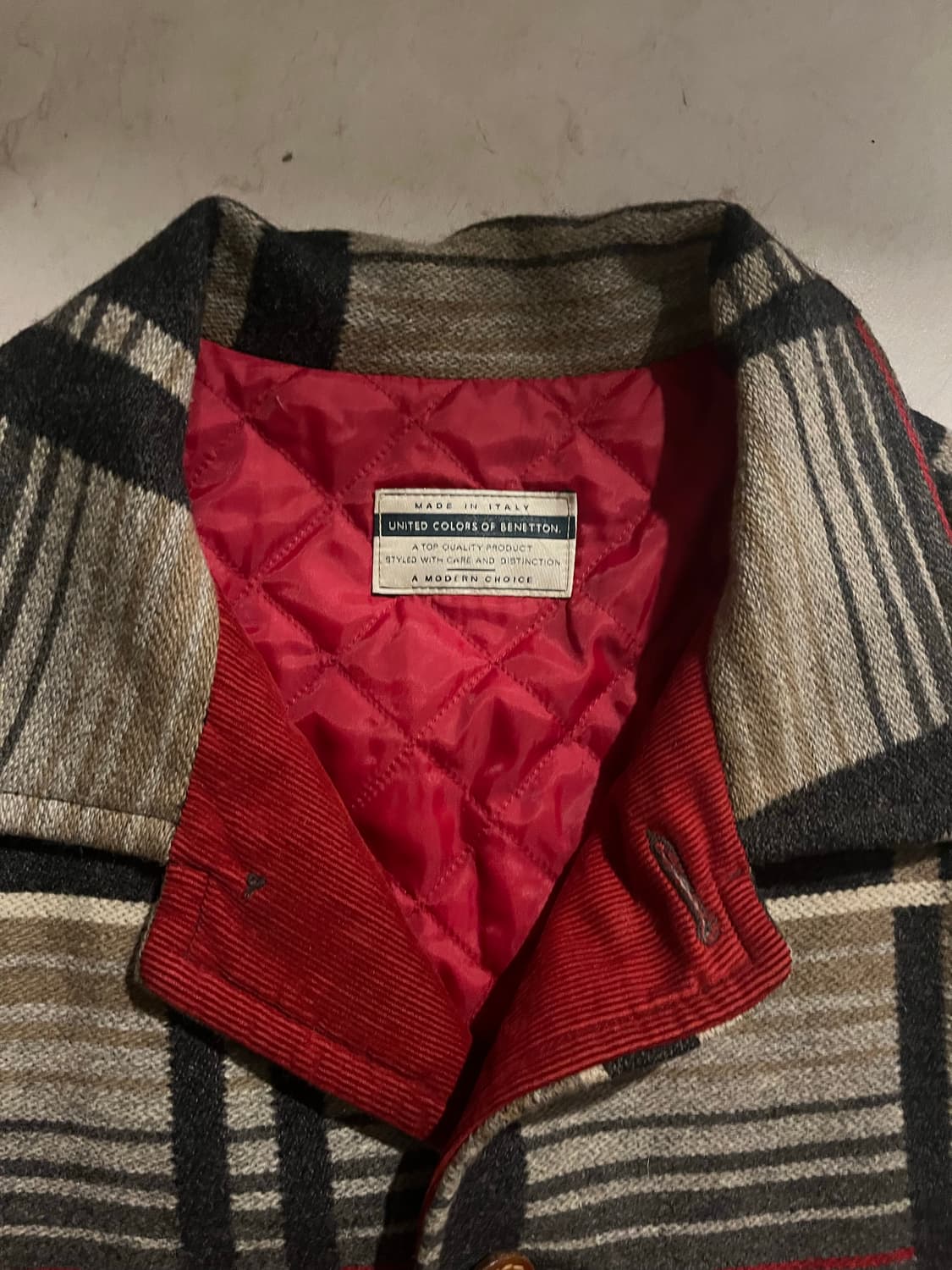 베네통 Benetton Made in italy 울 블렌드 코트 xl 상품이미지2