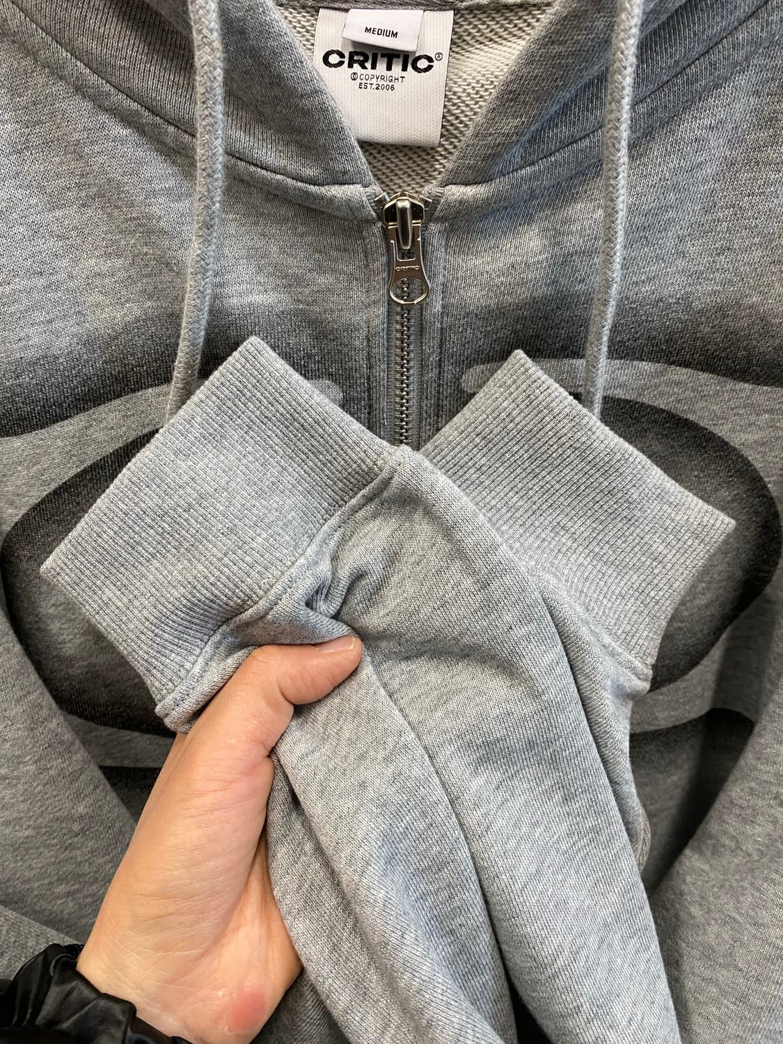 크리틱 웜홀 로고 후디 자켓(그레이) 상품이미지4