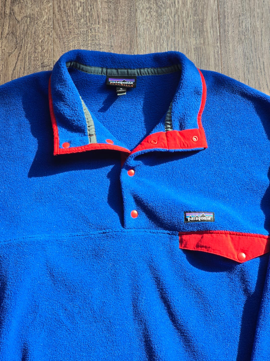파타고니아 신칠라 블루 레드 XL 라이트웨이트 상품이미지1