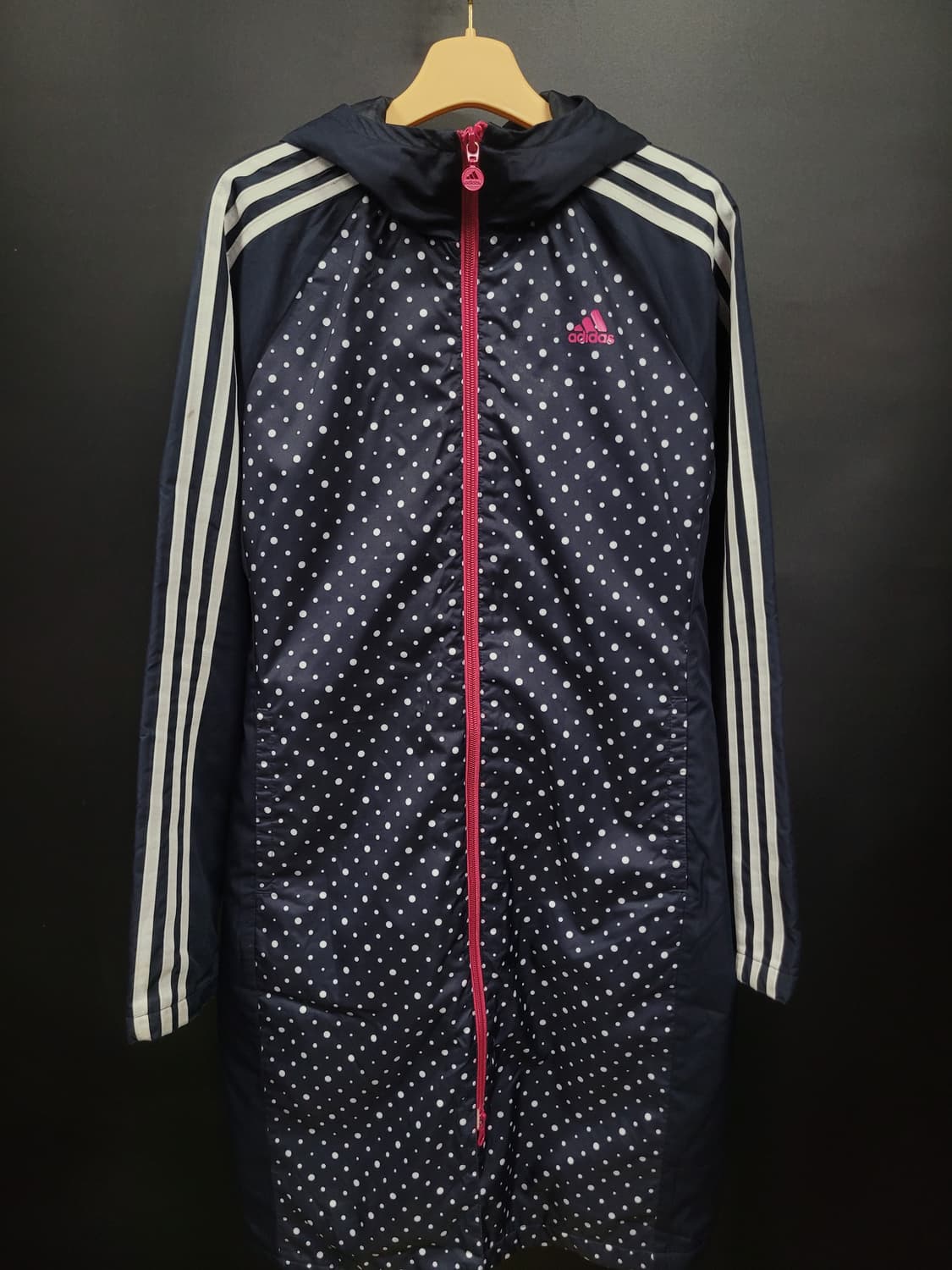 아디다스 도트 땡땡이 롱 패딩 자켓 벤치 코트 상품이미지8