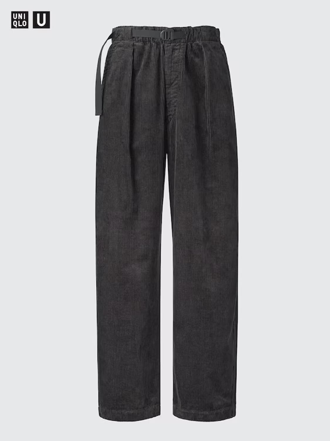[M] 유니클로U / 24FW 코듀로이 턱 와이드팬츠 / 다크그레이 상품이미지2