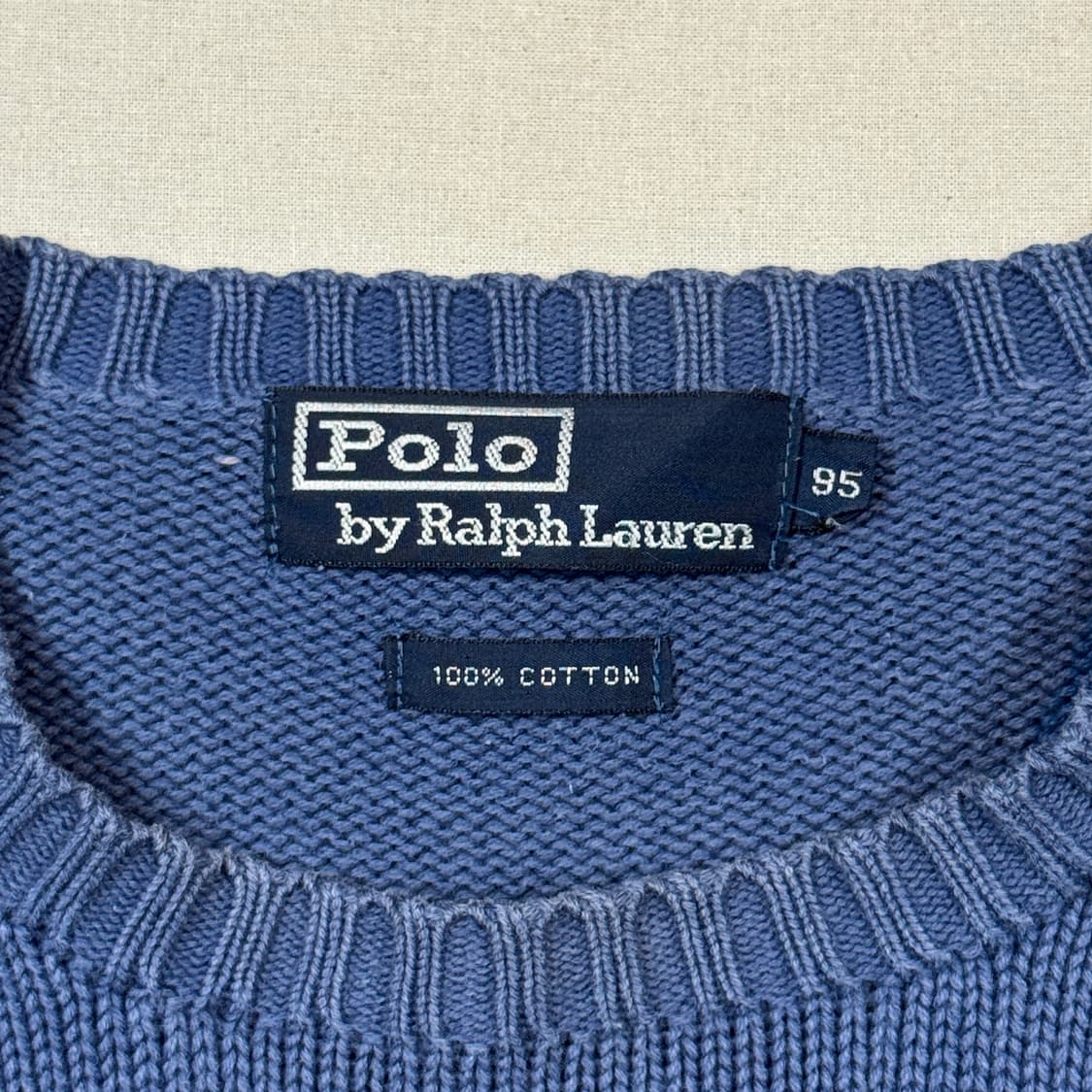 95) 폴로 랄프로렌 헤비코튼 라운드넥 니트 블루 상품이미지6
