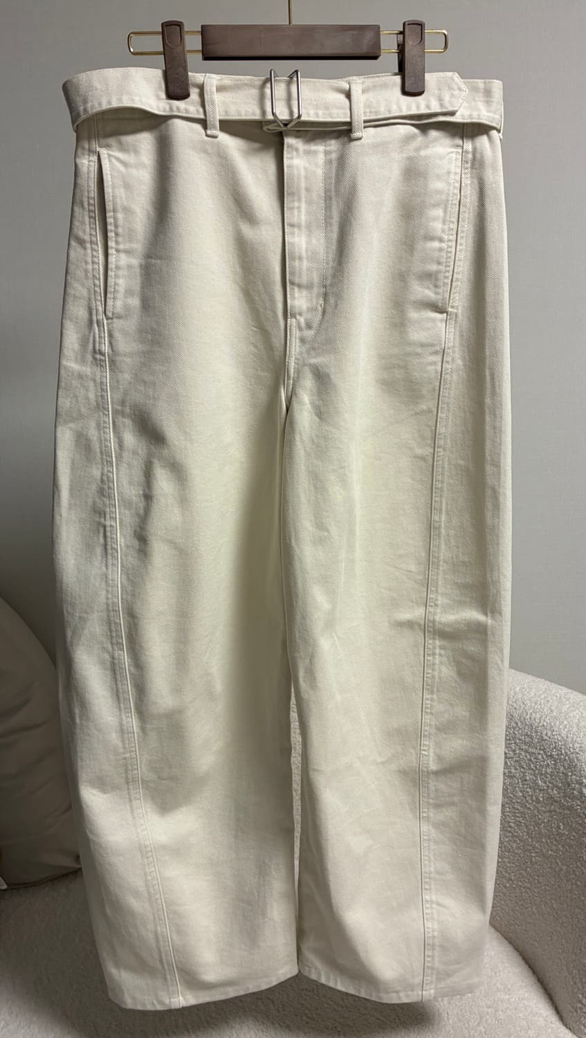 LEMAIRE 르메르 벨티드 아이보리 데님 L 사이즈 상품이미지1