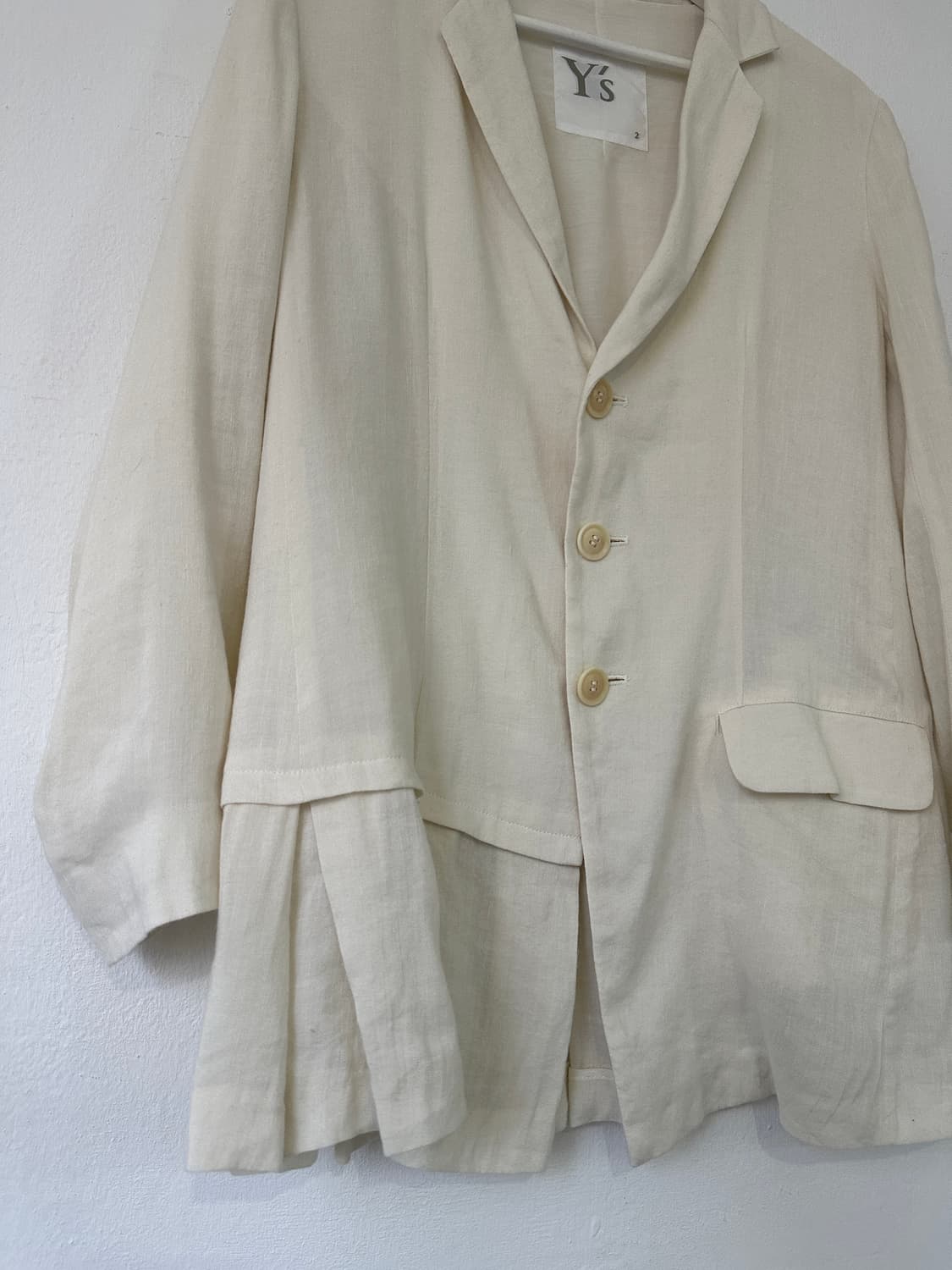 요지 야마모토 Y’s 비대칭 크림 블레이저 상품이미지4