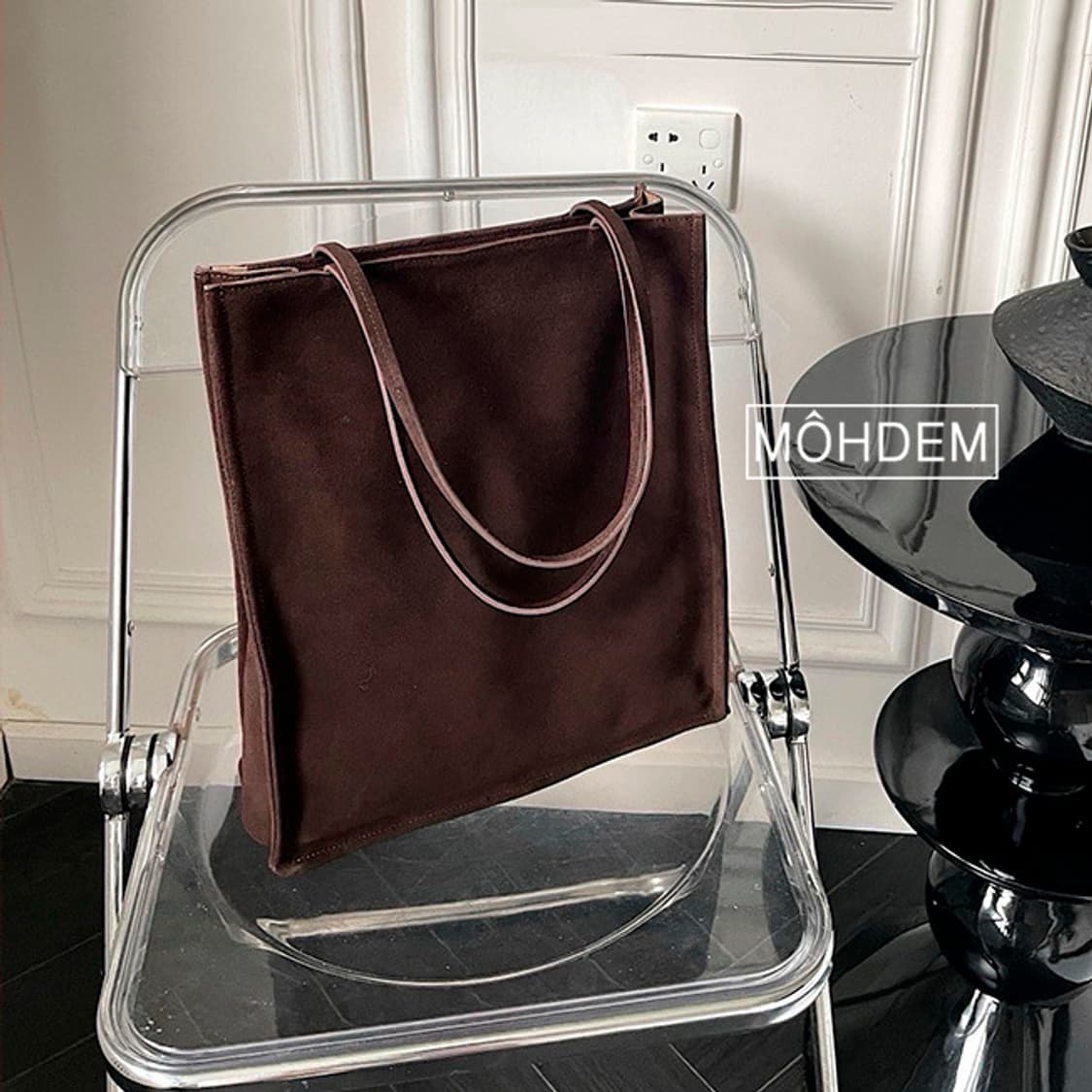 [Uinsex] 로우 스웨이드 토트백 가죽 가방 상품이미지1