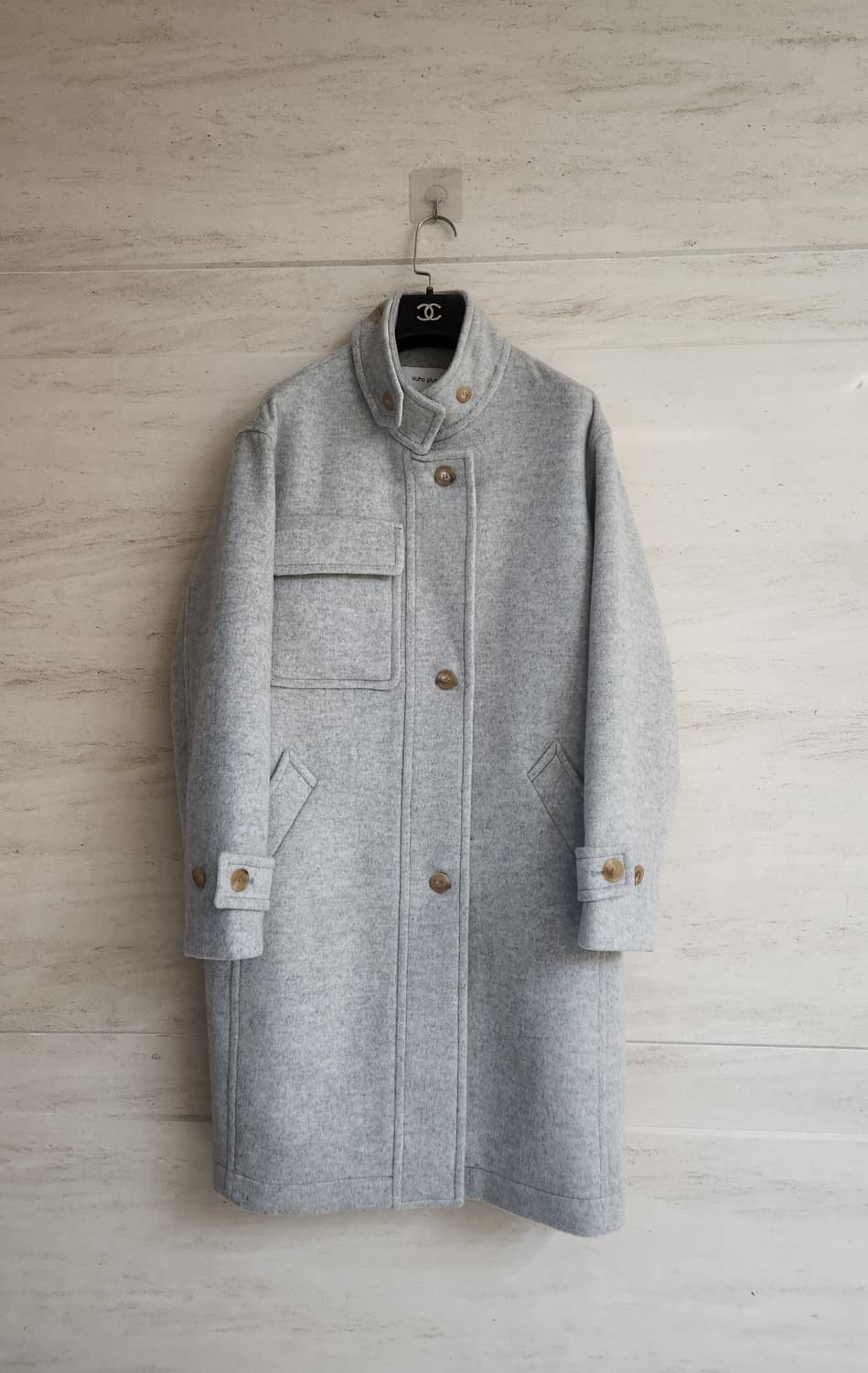 구호플러스 하이넥 캐시미어울 코트 프리사이즈 상품이미지8