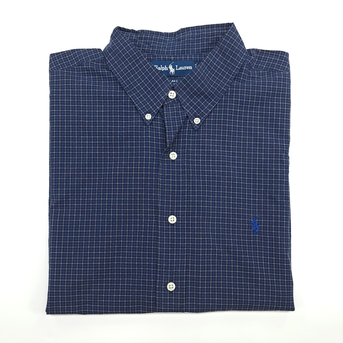 Co589 2XL 폴로 랄프로렌 네이비 마이크로체크 반팔 셔츠 남방 상품이미지7