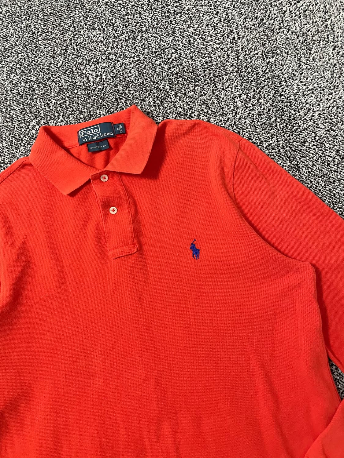 빈티지9. 폴로랄프로렌 피케 폴로 셔츠 롱슬리브 긴팔 티셔츠 오렌지 상품이미지2
