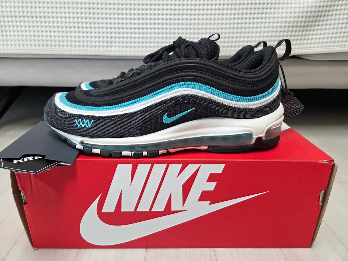 나이키 에어맥스 97 SE 블랙 터콰이즈 [280,새상품]  상품이미지3