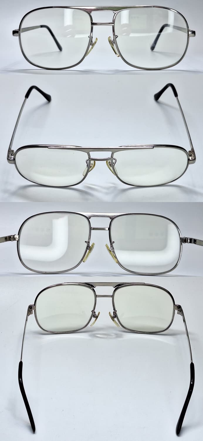 80s 일본제 빈티지 데드스톡 미사용/실버 투브릿지 안경테 140mm 상품이미지3