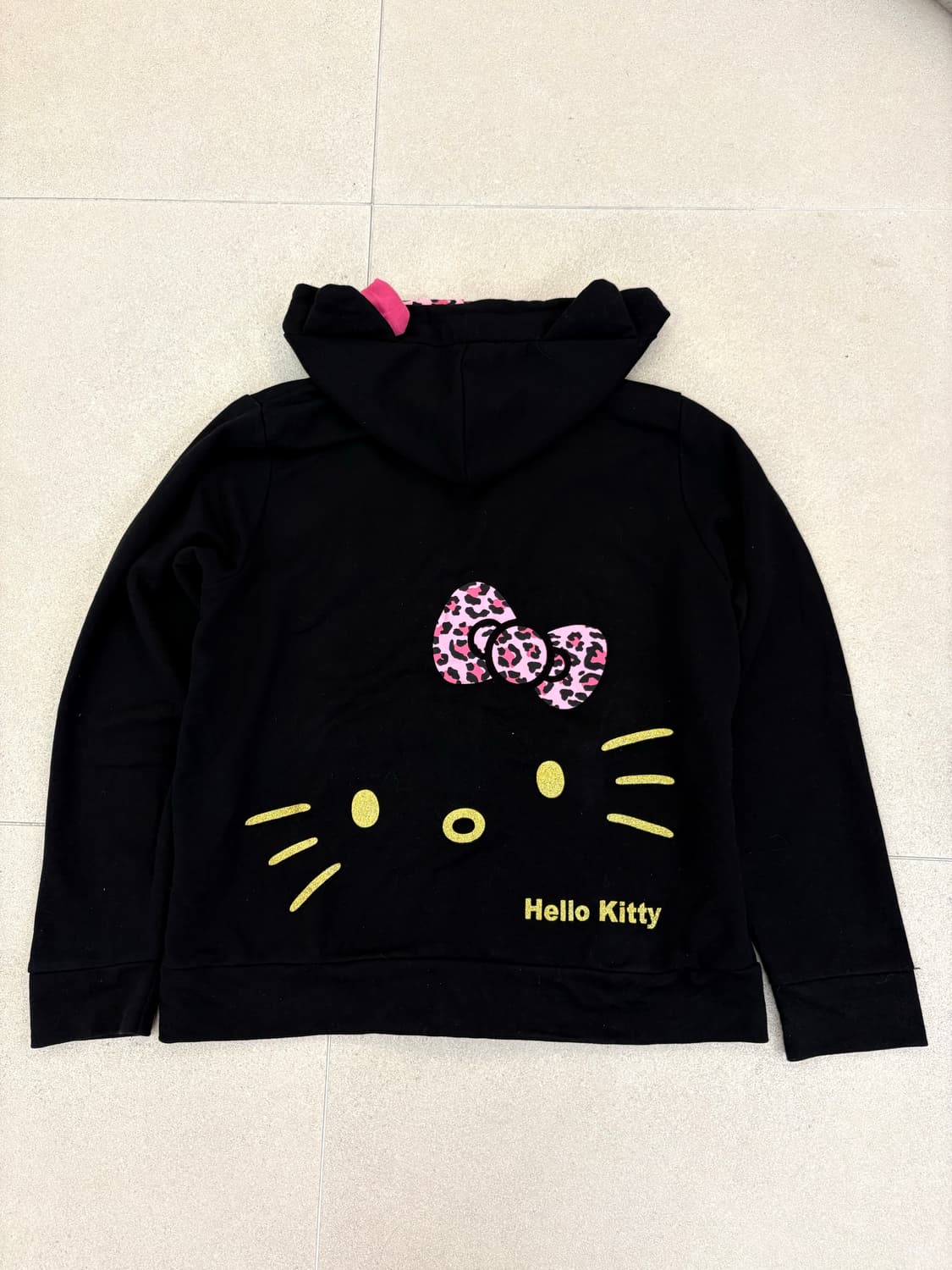 핑크 호피 키티 후드집업 상품이미지4