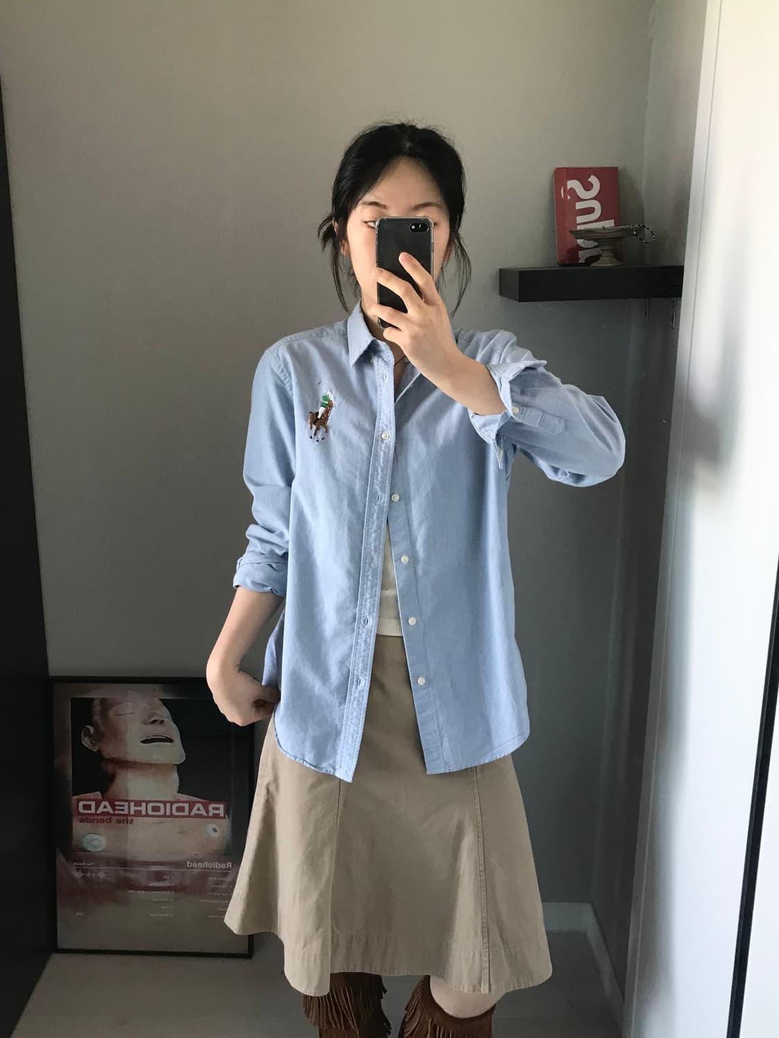 폴로 랄프로렌 빅포니로고 스카이블루 셔츠 상품이미지3