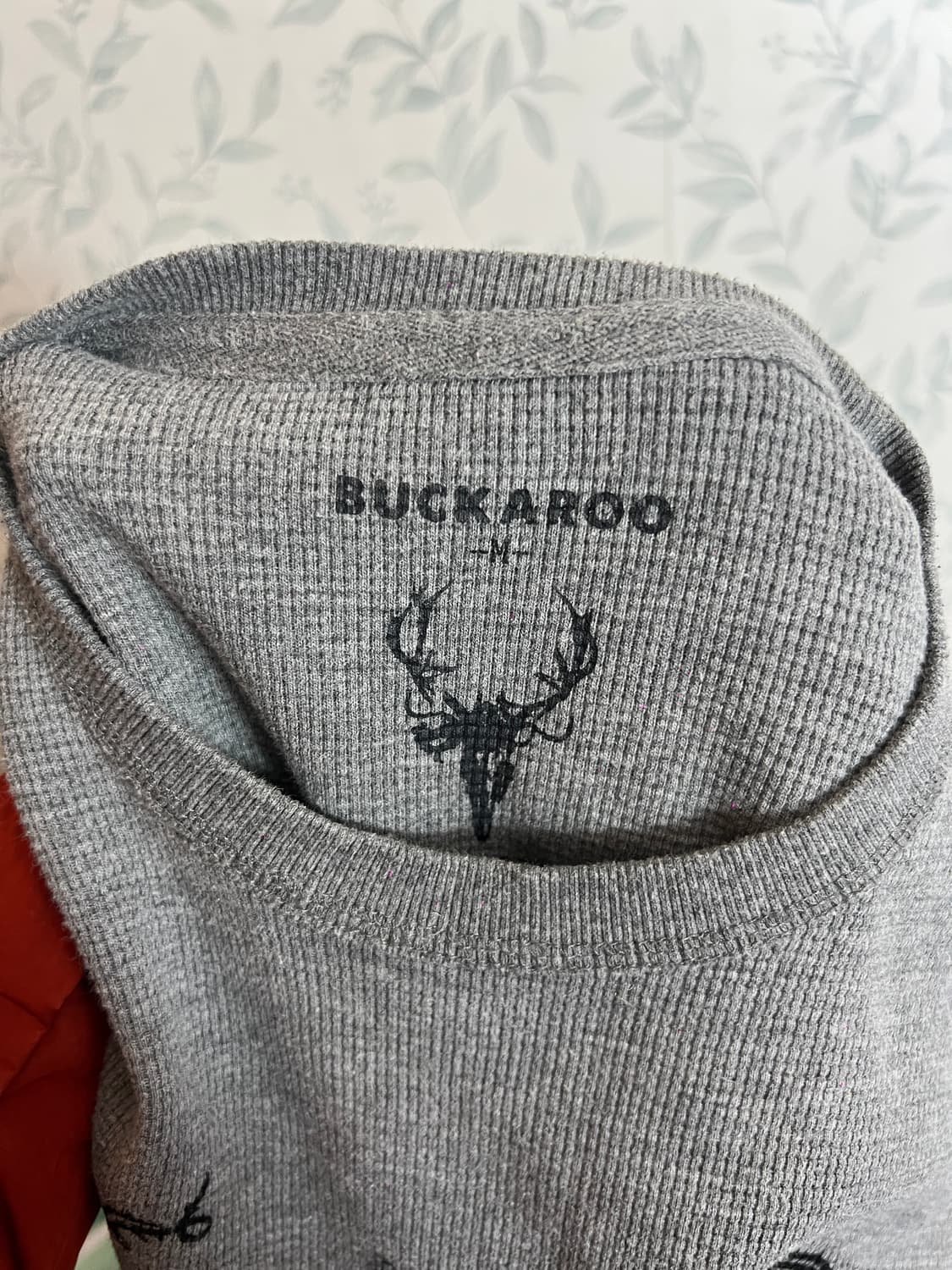 BUCKAROO 빈티지 와플 긴팔티 그레이 M 상품이미지4