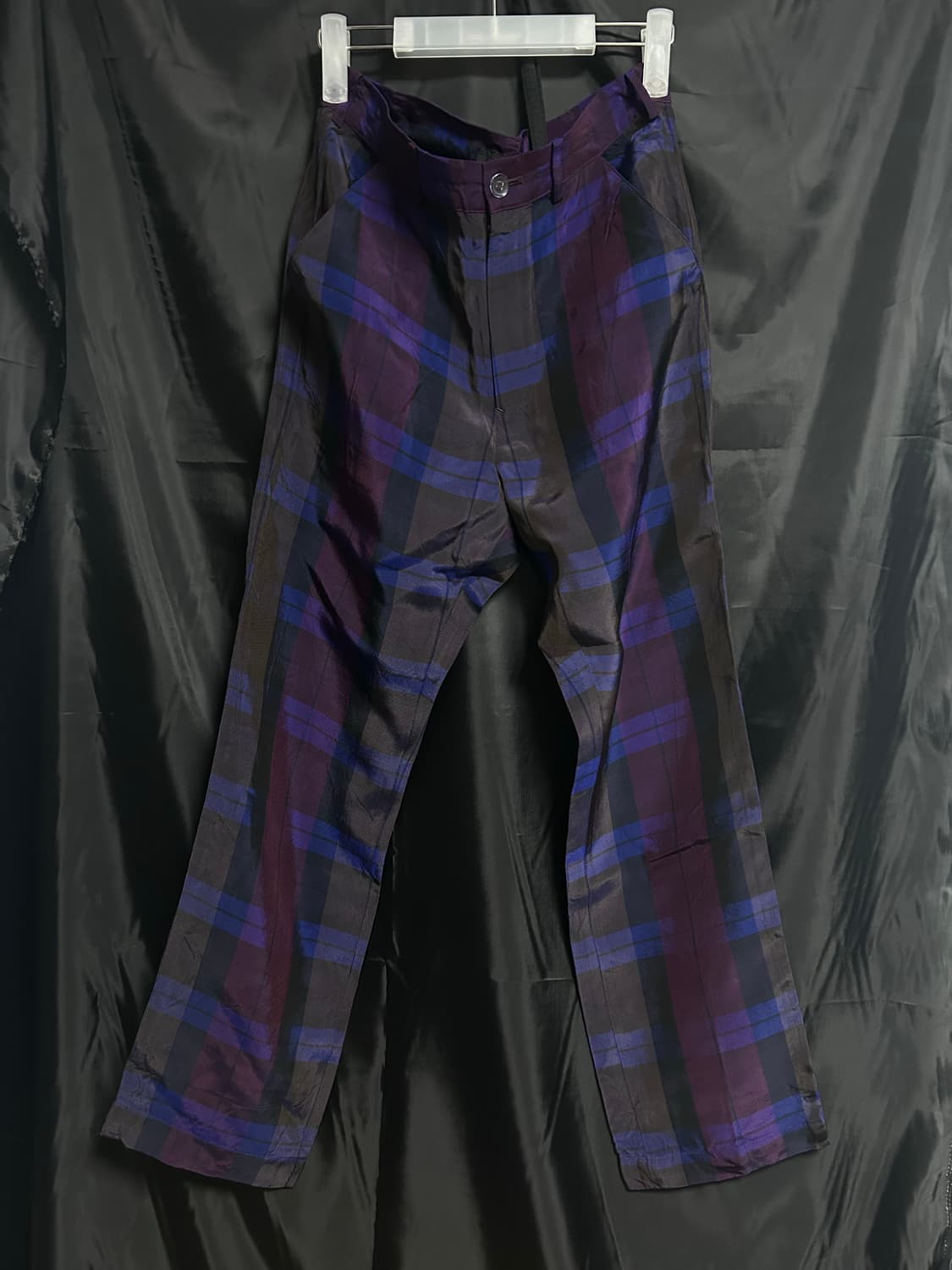 요지야마모토 레이온 체크 팬츠 상품이미지1