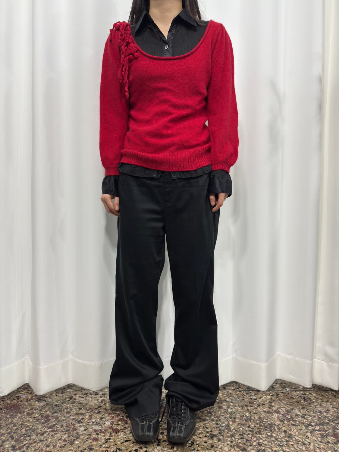 jillstuart red knit top 상품이미지2