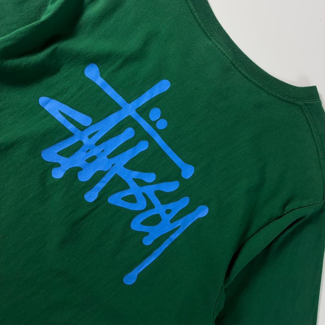 Stussy  스투시 빅로고 피그먼트 다이드 그린 반팔티셔츠  상품이미지5