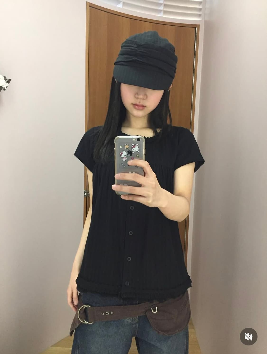 코이세이오 프린지 셔링 블라우스 블랙 상품이미지6