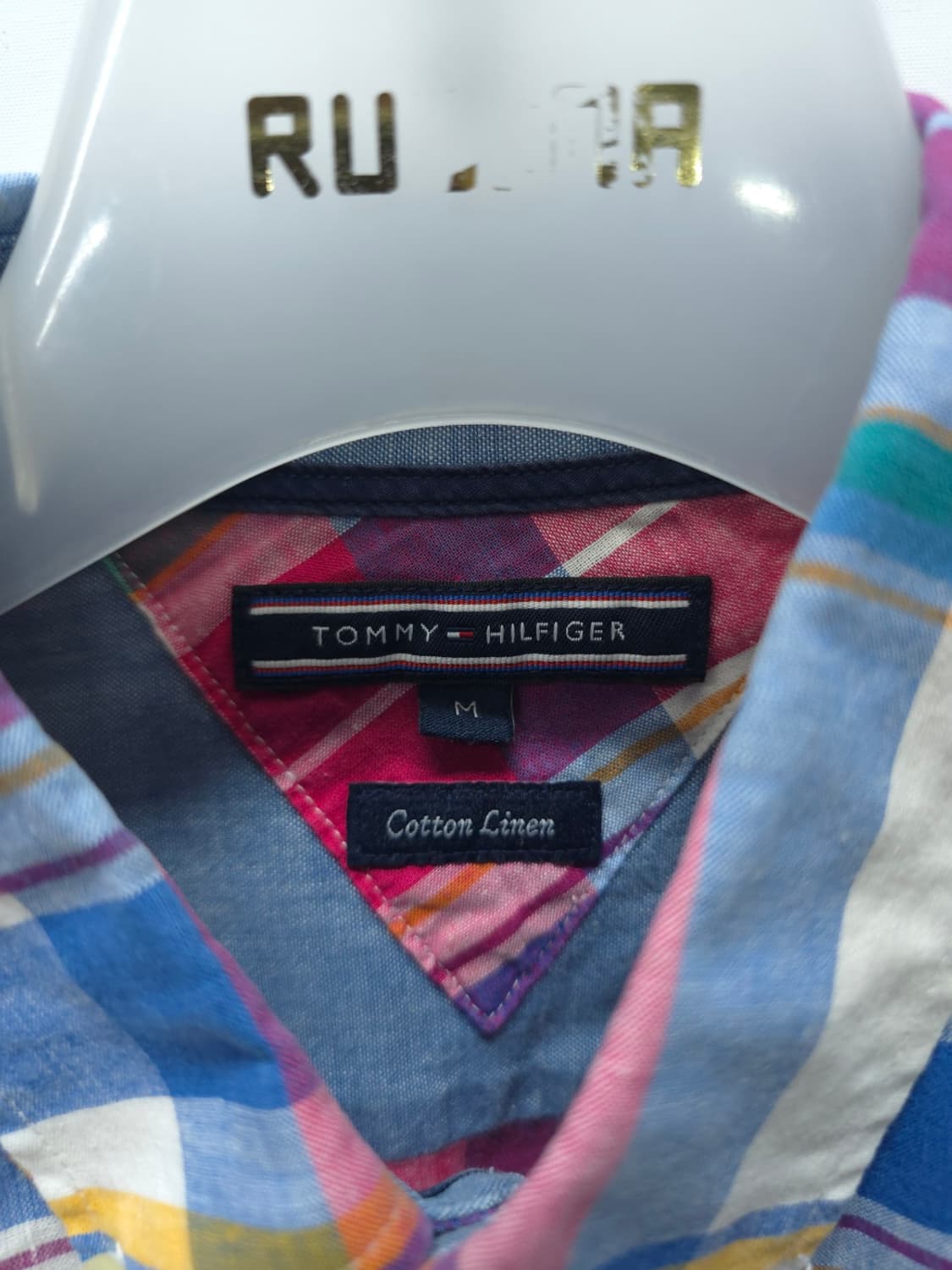 ​타미힐피거 코튼 린넨 체크 롤업 셔츠 (95~100) 상품이미지3
