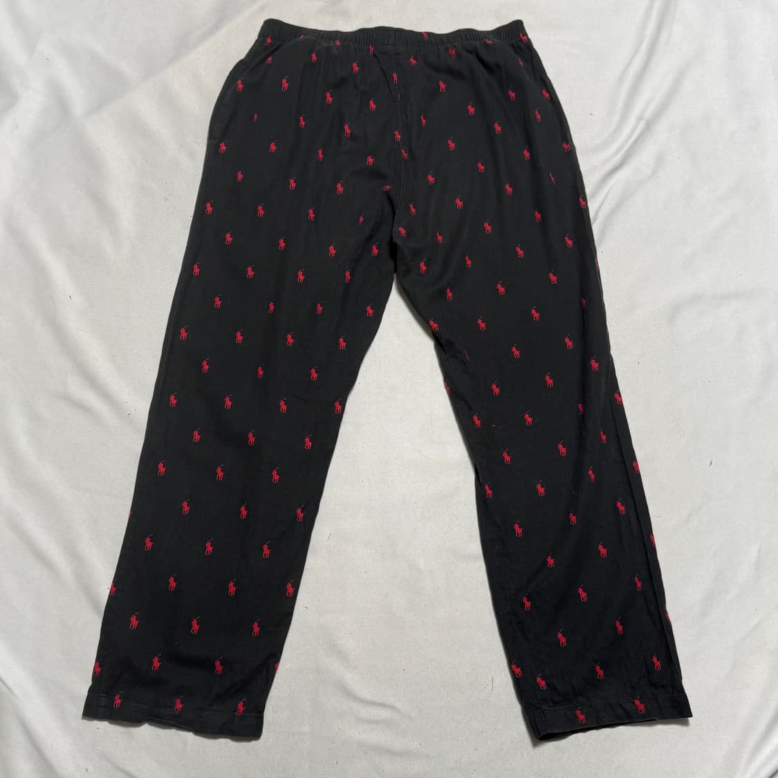 M 폴로랄프로렌 멀티 포니 로고 블랙 코튼 팬츠 상품이미지3