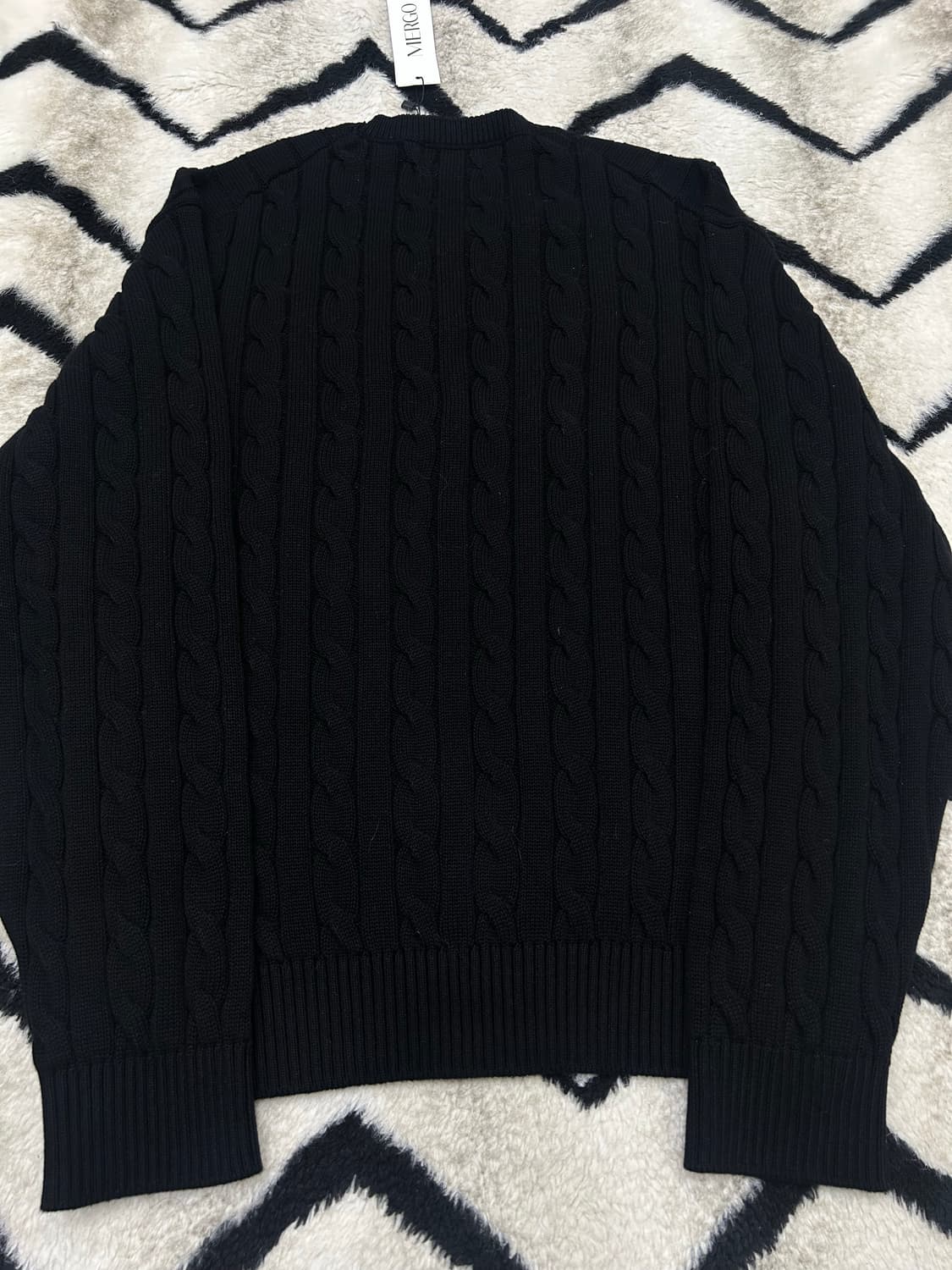 [XL]Mergo 라운드 꽈배기 니트/블랙 상품이미지4