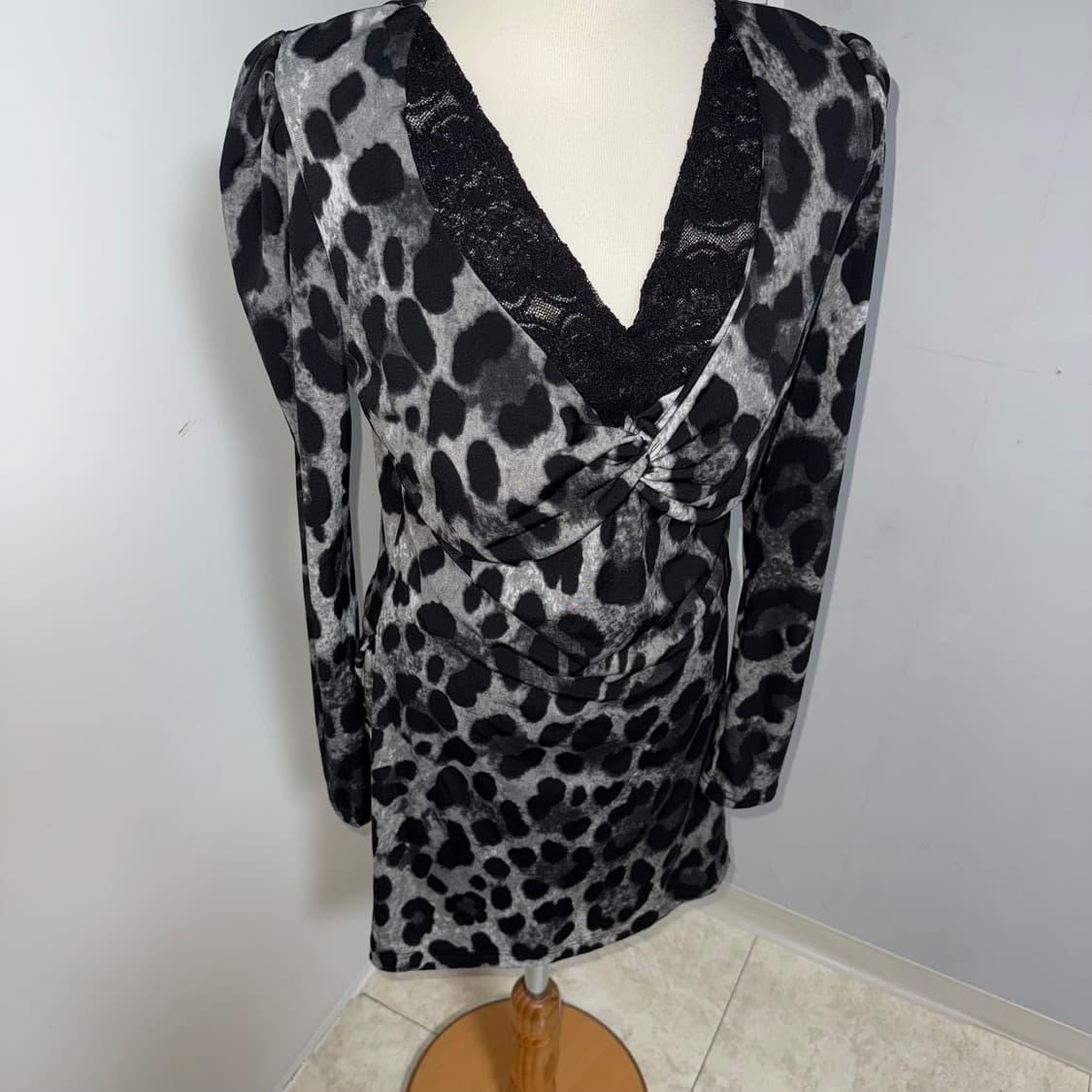 갸루 호피 레이스 원피스  상품이미지1