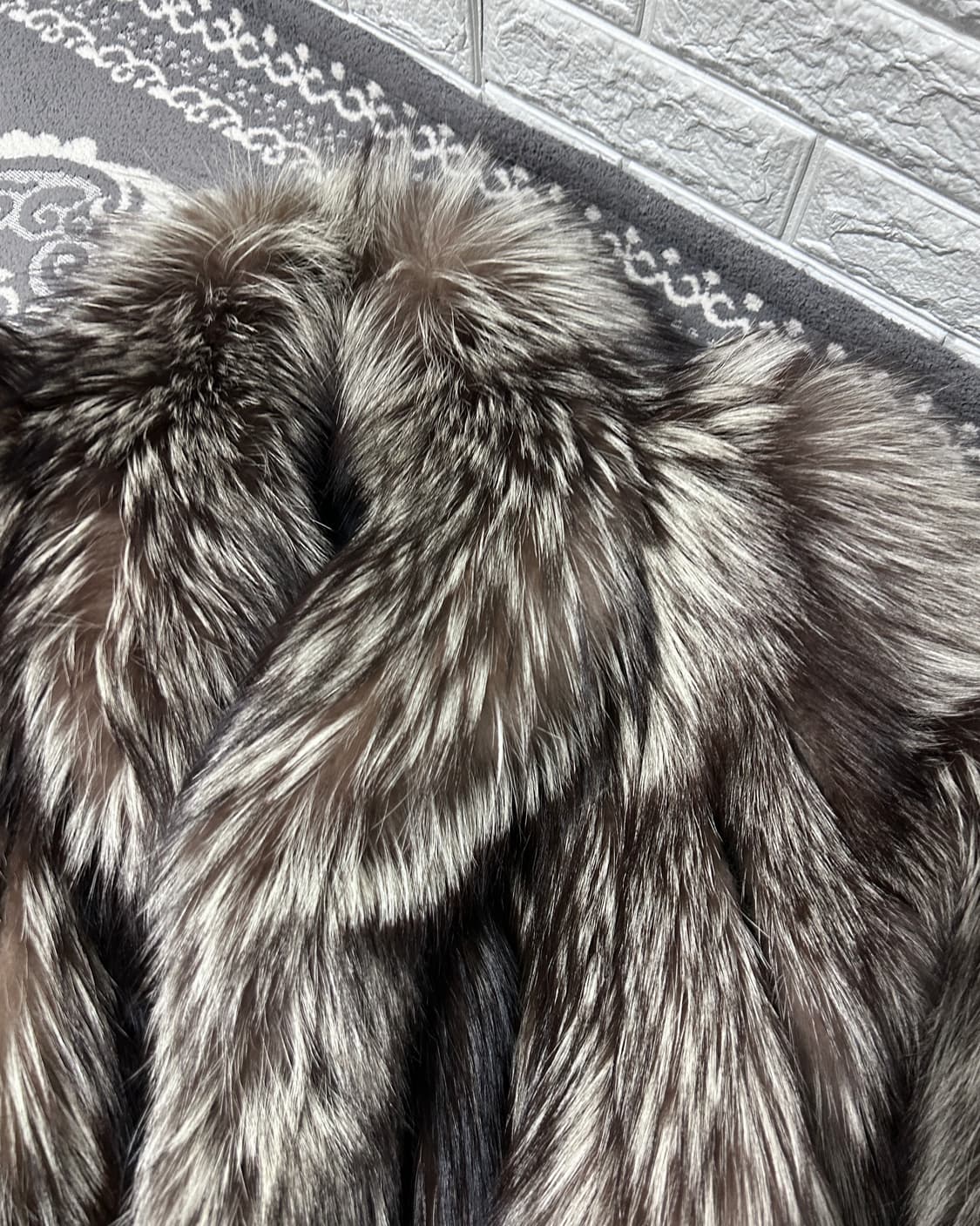 사가 폭스 베이지 믹스 퍼 코트 자켓 상품이미지2