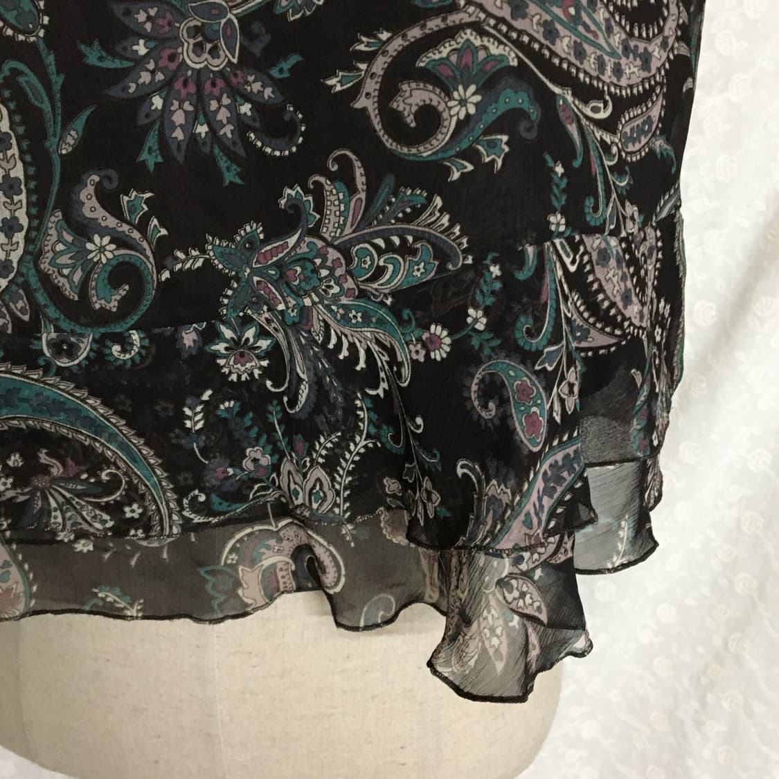 빈티지 페이즐리 쉬폰 스커트 / 플레어 라인 / 유니크 패턴 상품이미지7