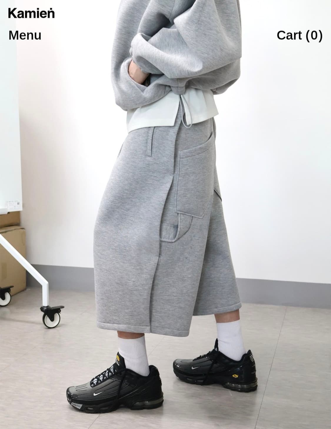 
PANEL BERMUDA PANTS MELANGE GRAY 상품이미지2