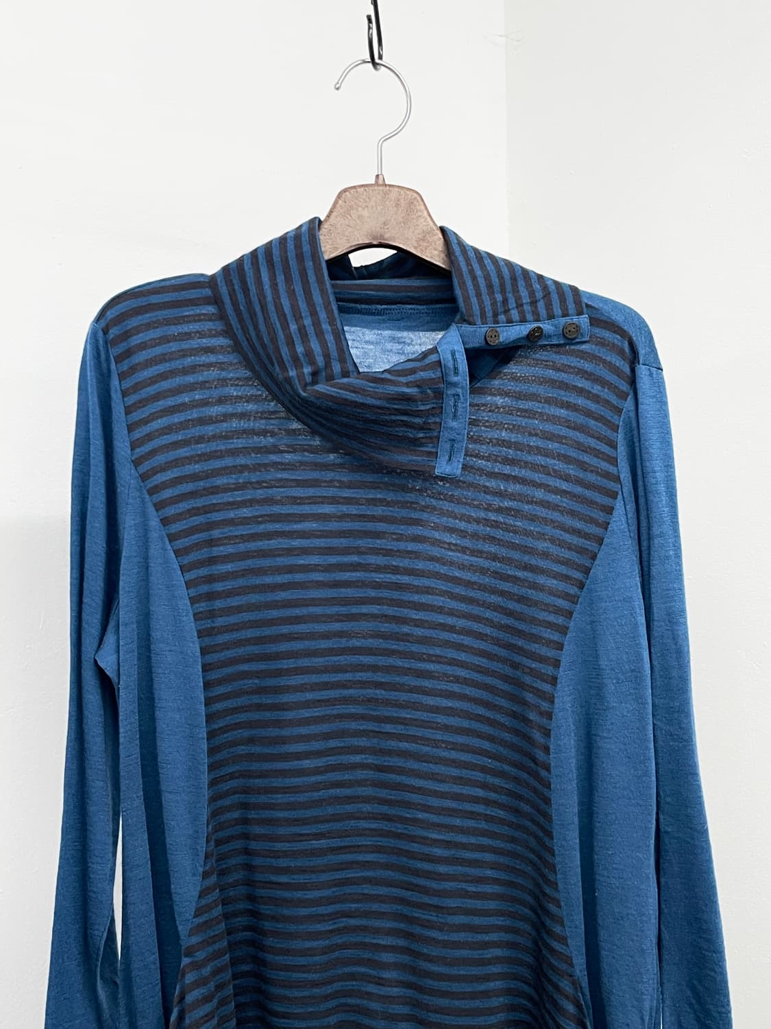 너드 블루 버튼 디테일 원피스 상품이미지6