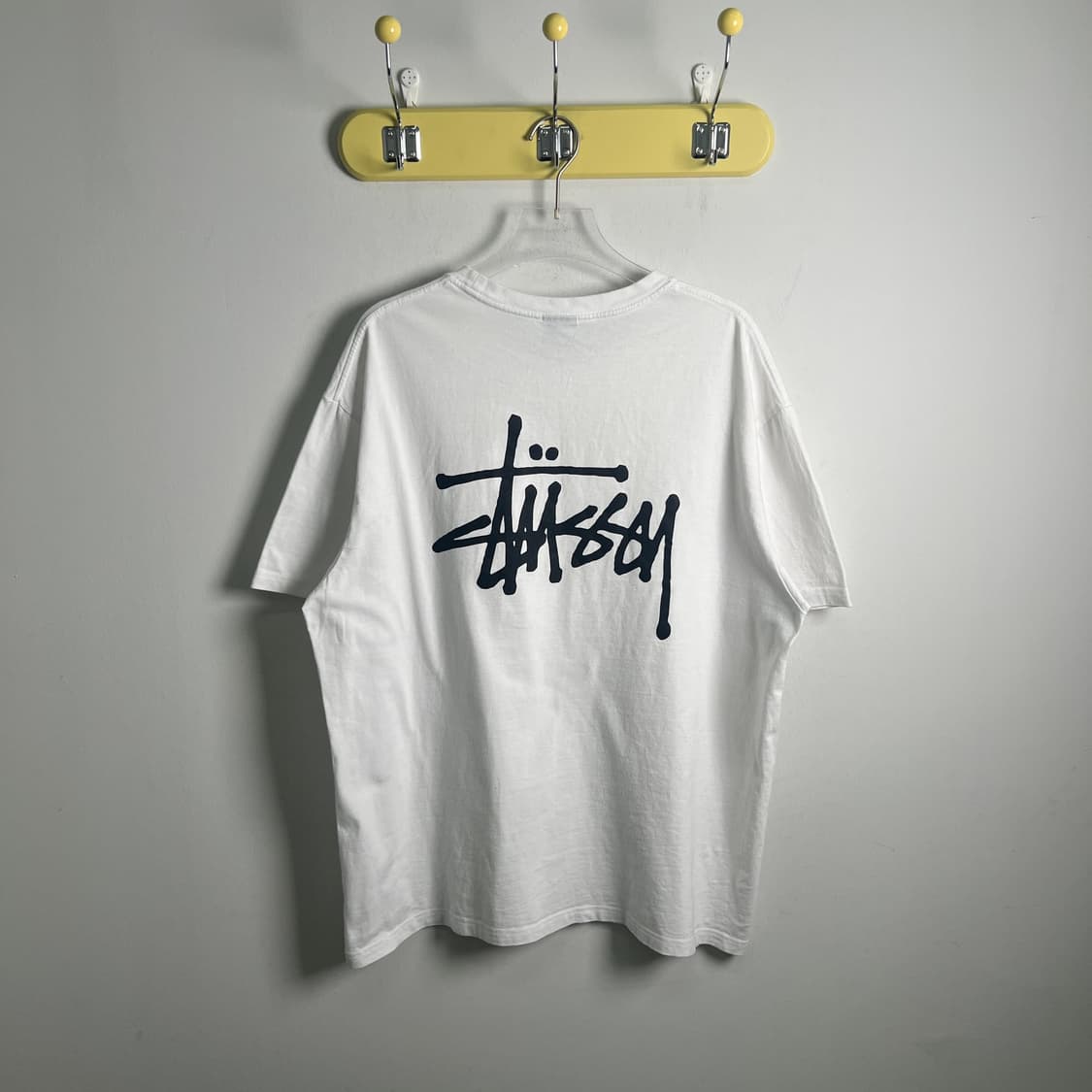 stussy 스투시 베이직 로고 화이트 반팔 티셔츠 L 상품이미지2