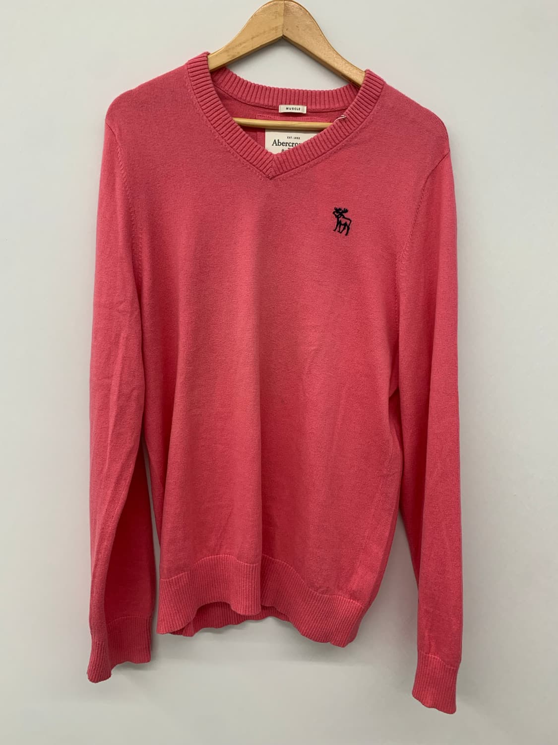 아베크롬비 오버핏 핑크 브이넥 니트 상품이미지4