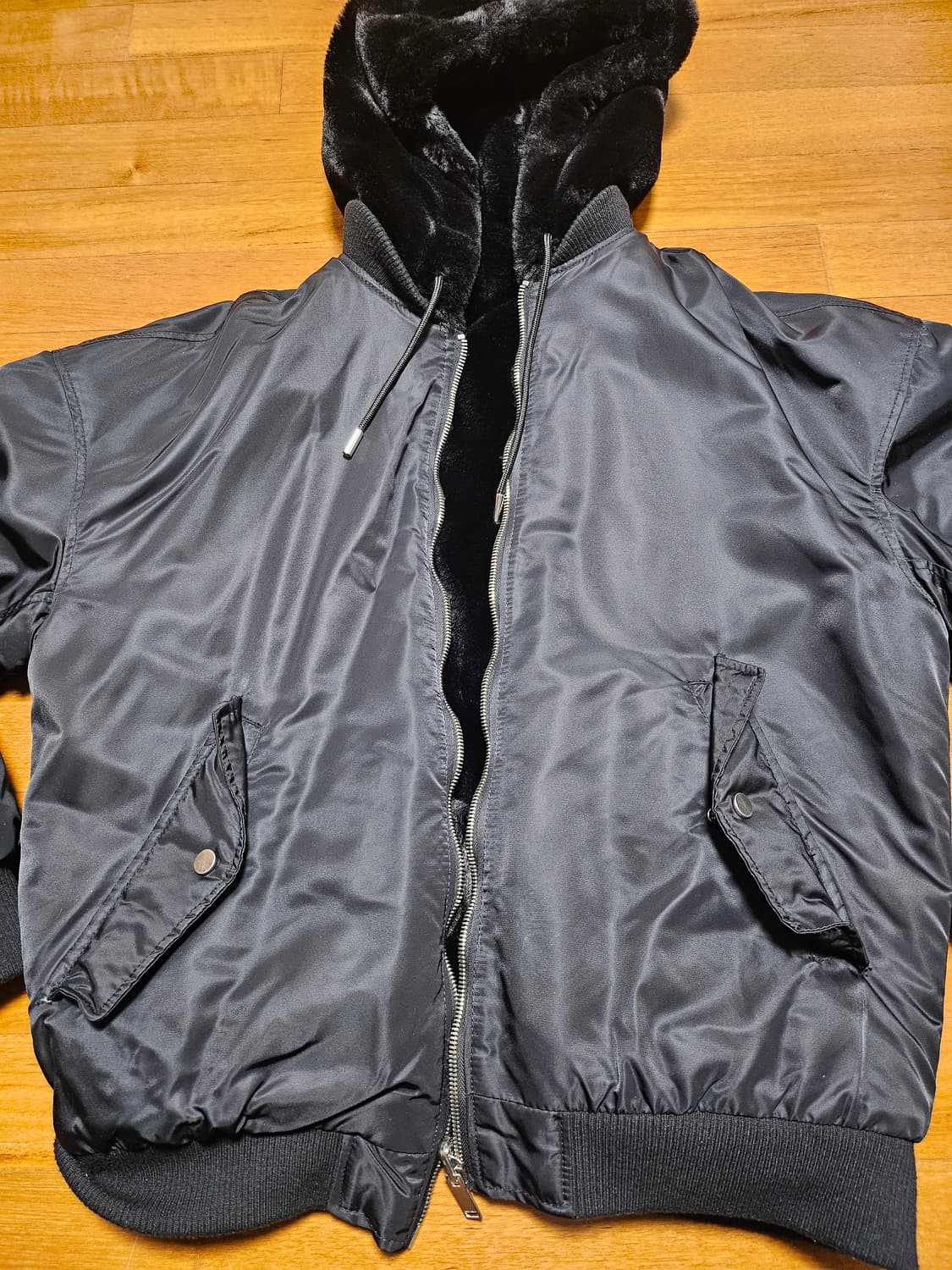 자라 퍼 리버스블 봄버 재킷 상품이미지5