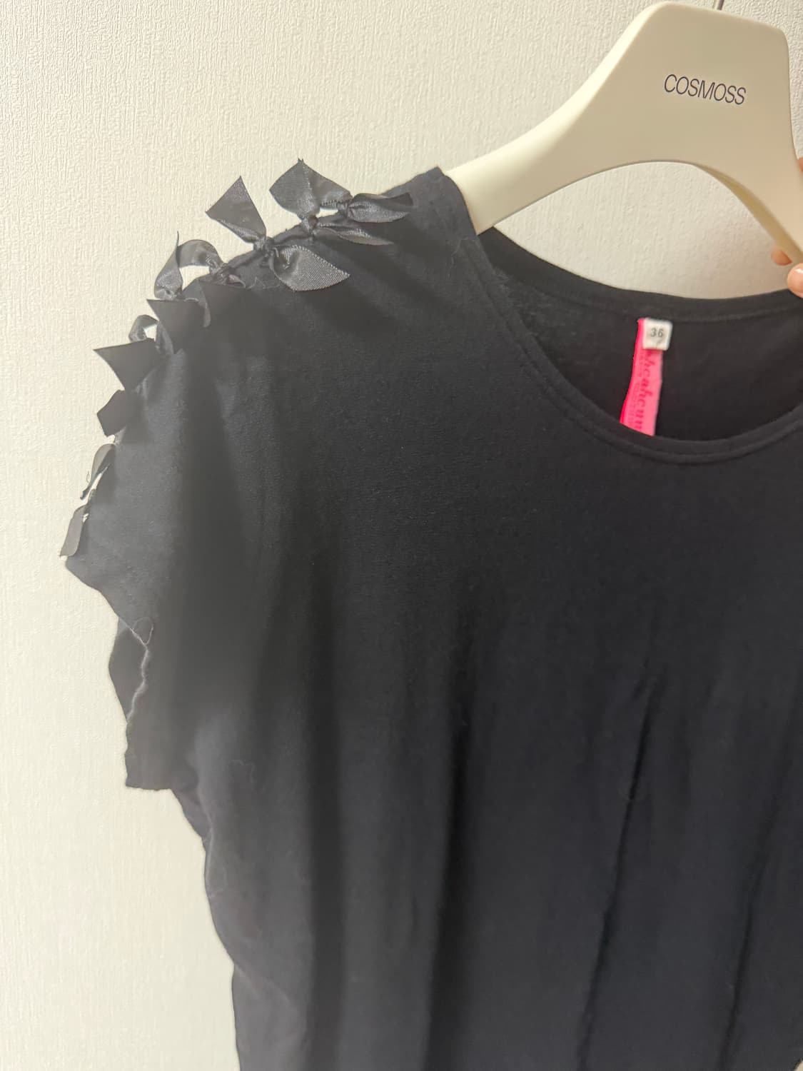 리본 가터 반팔 티셔츠 상품이미지2