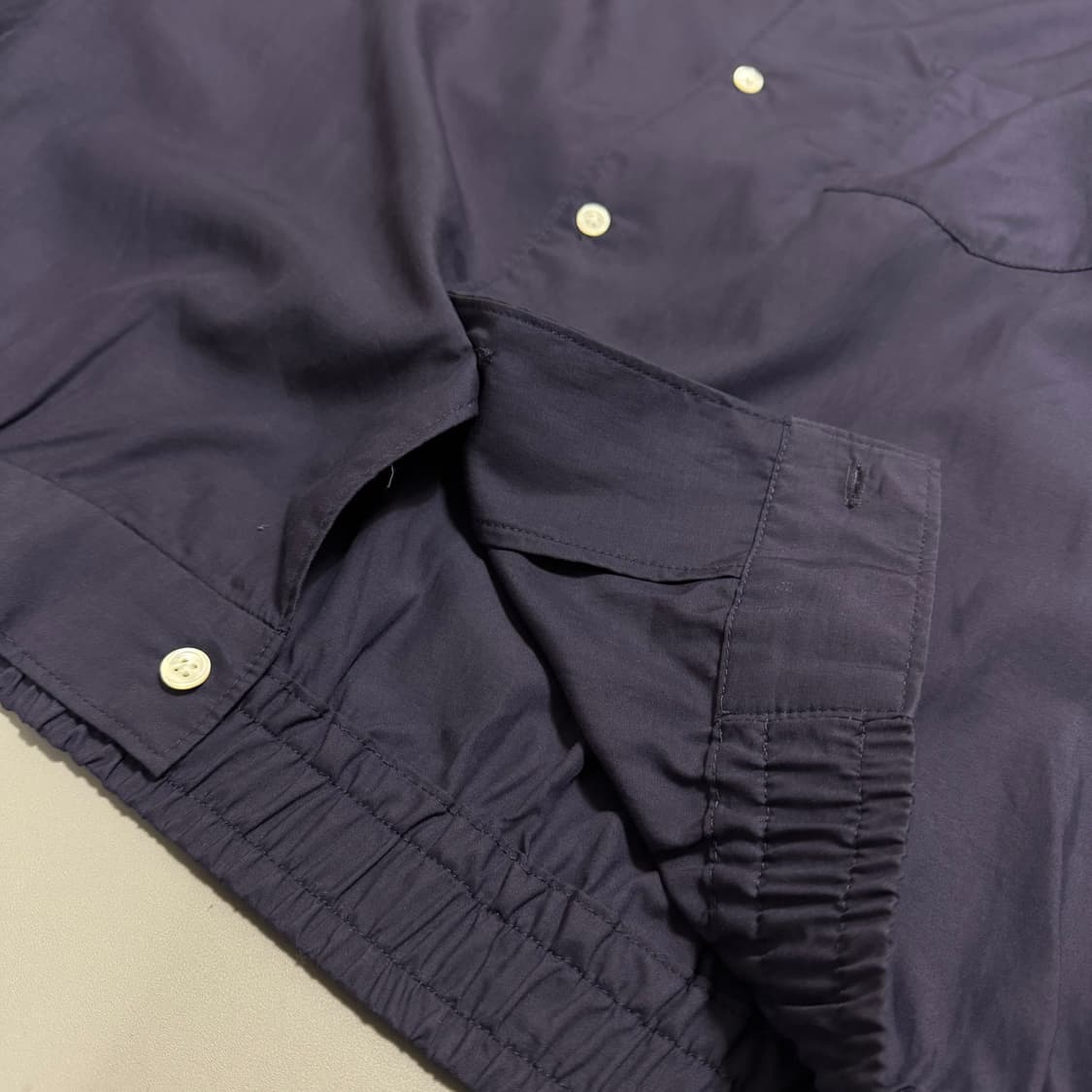 빔즈(BEAMS) 다크퍼플 리오셀 코튼 혼방 오픈칼라 셔츠 블루종 자켓 상품이미지4