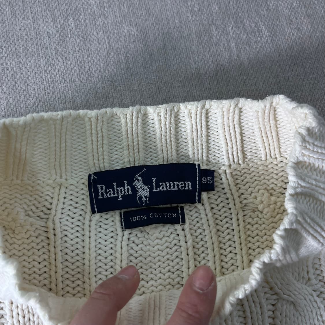W95 폴로랄프로렌 90s 꽈배기 크롭 니트 상품이미지3