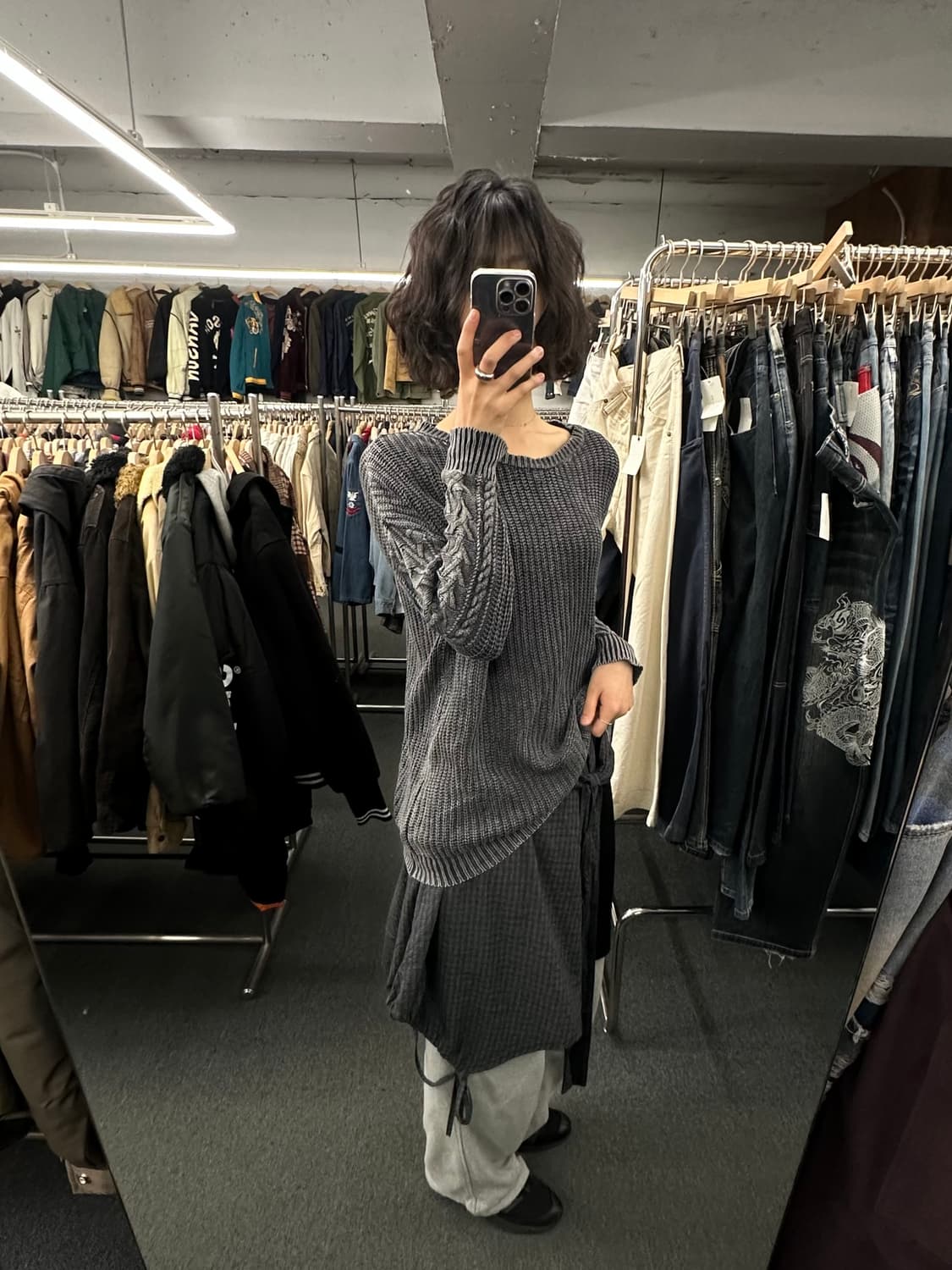 M)Japanese vintage 피그먼트 워싱 니트 스웨터 상품이미지1