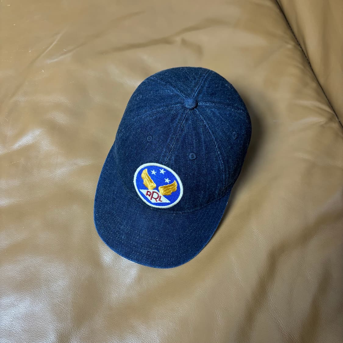 RRL 더블알엘 랄프로렌 폴로 윙로고 6패널 볼캡 모자 워시드 데님 상품이미지5